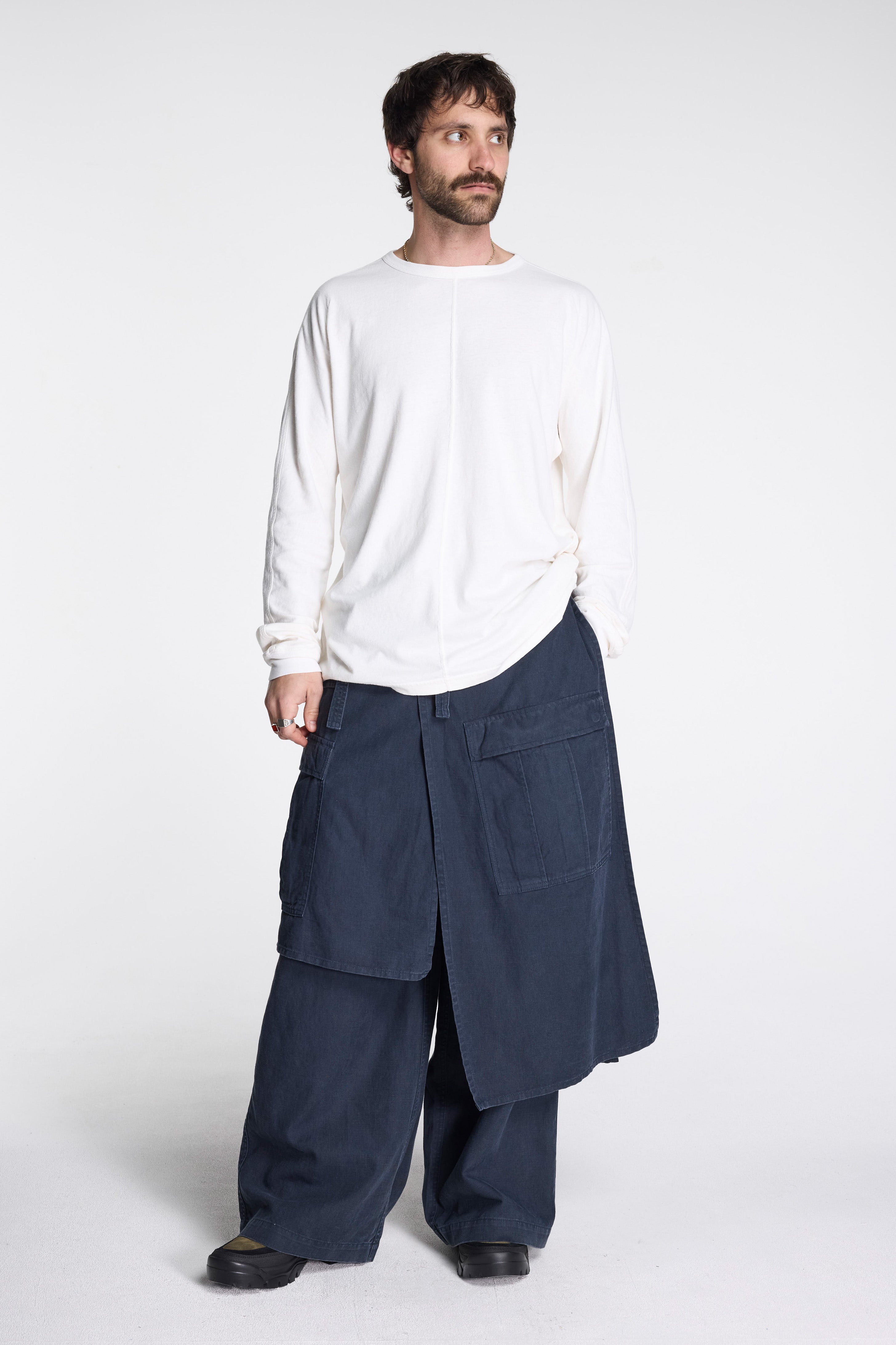 Asym Cargo Hakama Pants Navy