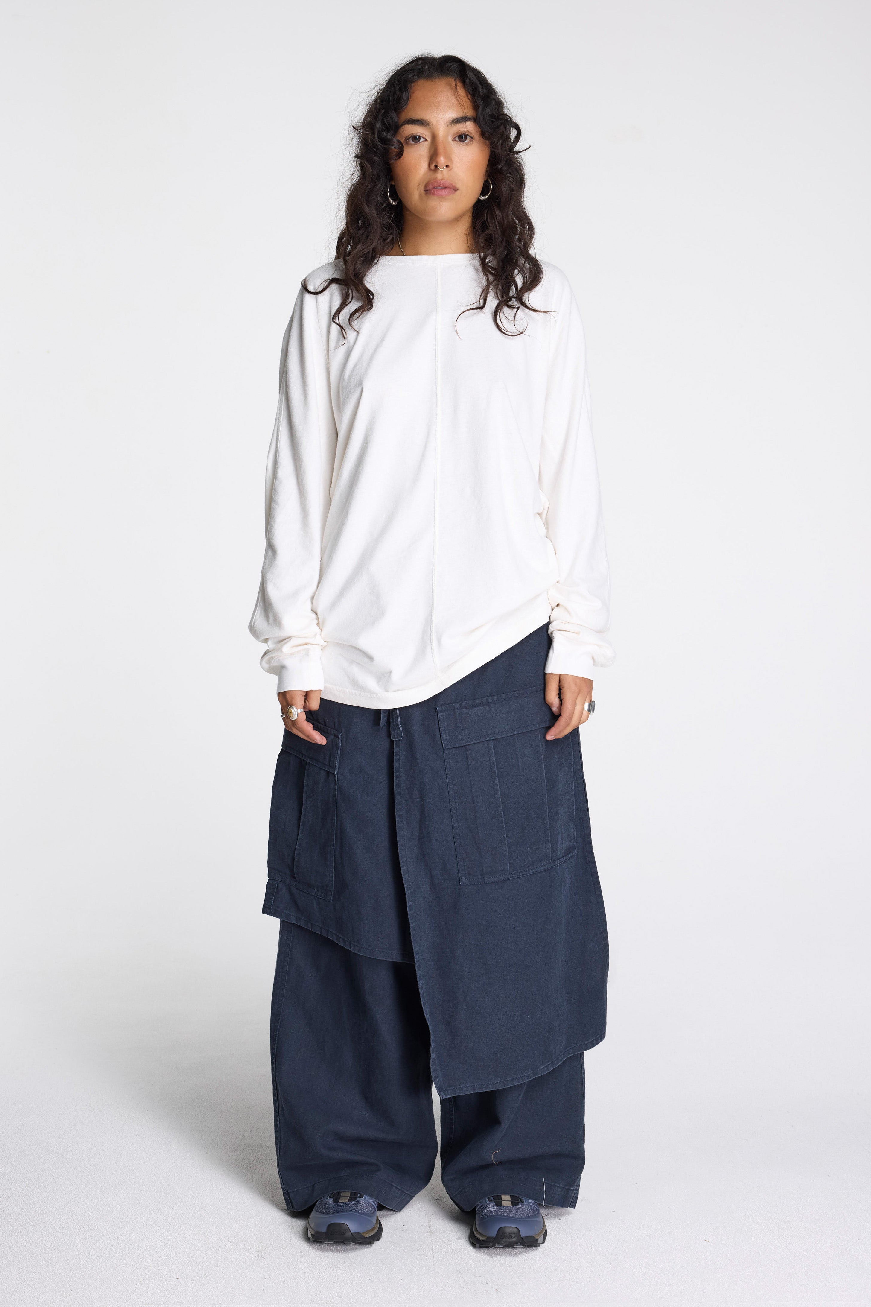Asym Cargo Hakama Pants Navy