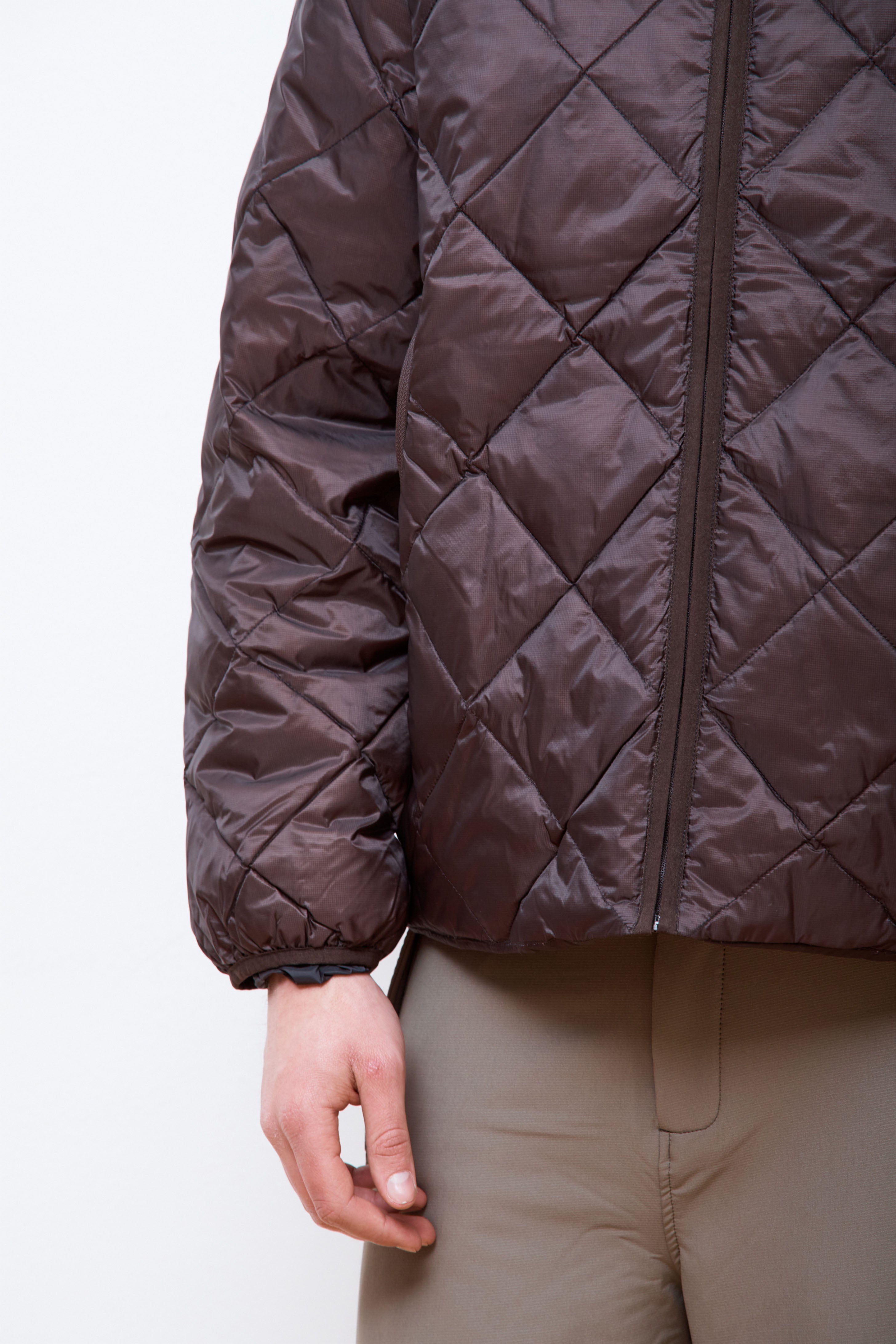 Light Down Hood Jacket Dk Brown