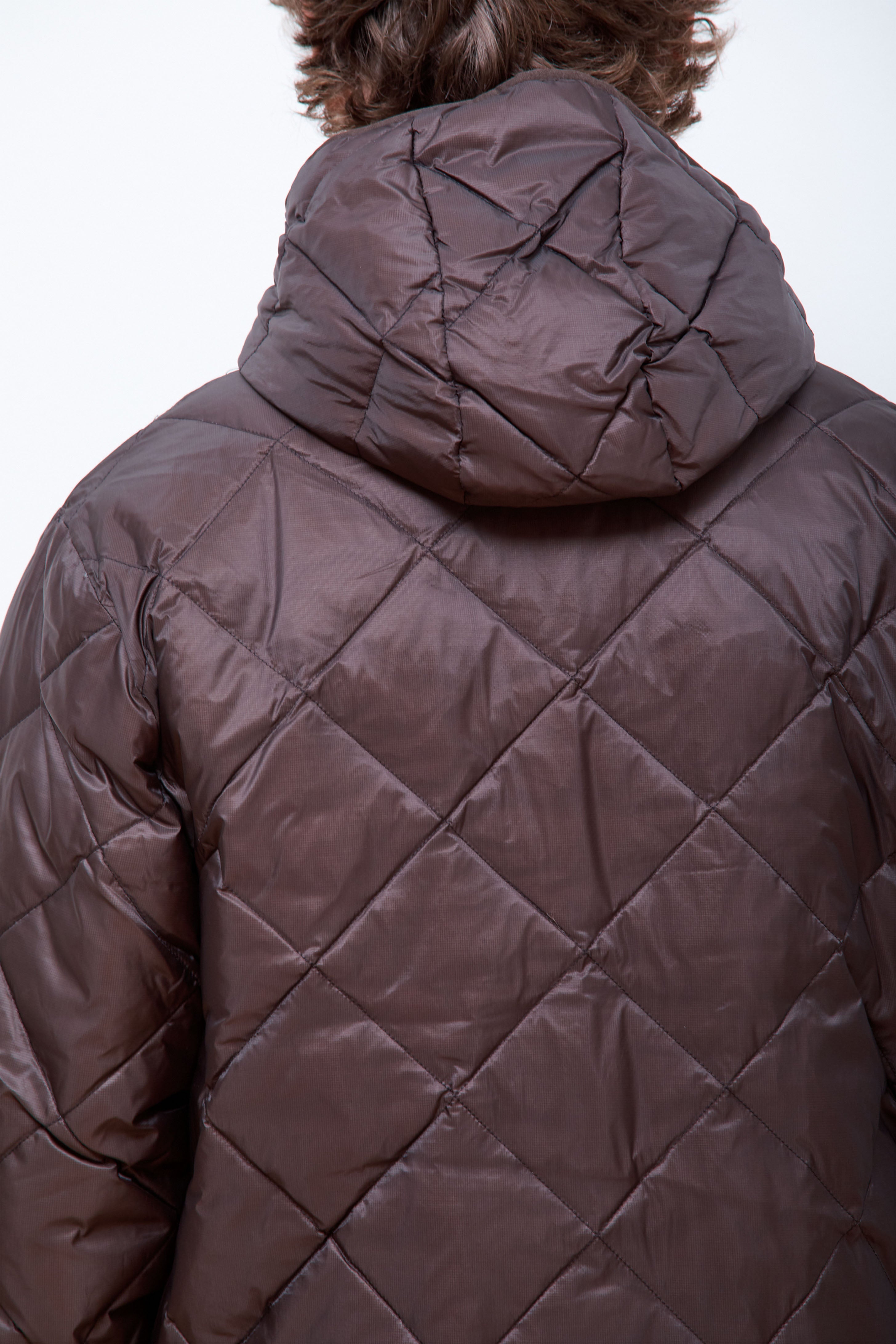 Light Down Hood Jacket Dk Brown