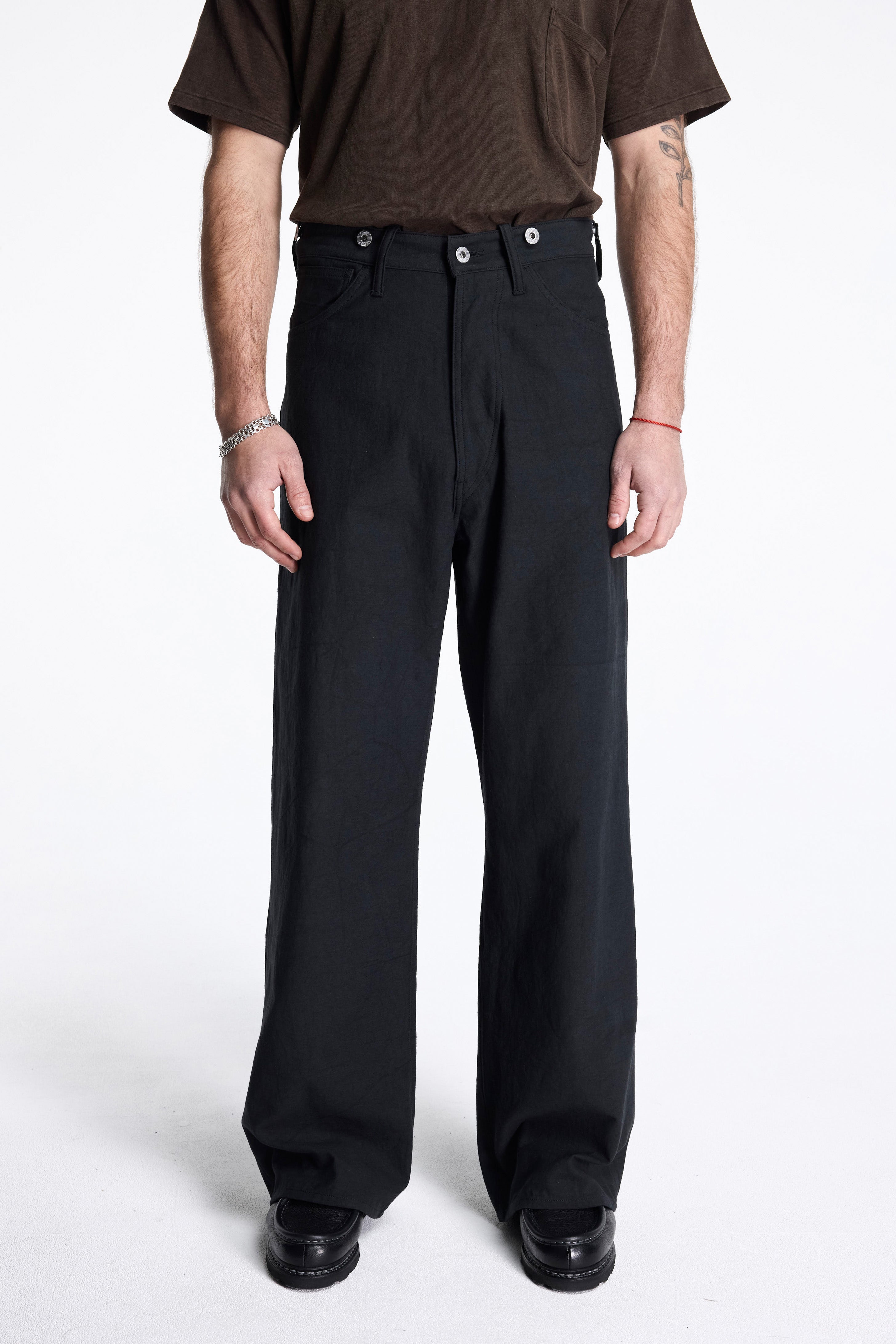 LOT.209 Buckle-Backed Trousers Black
