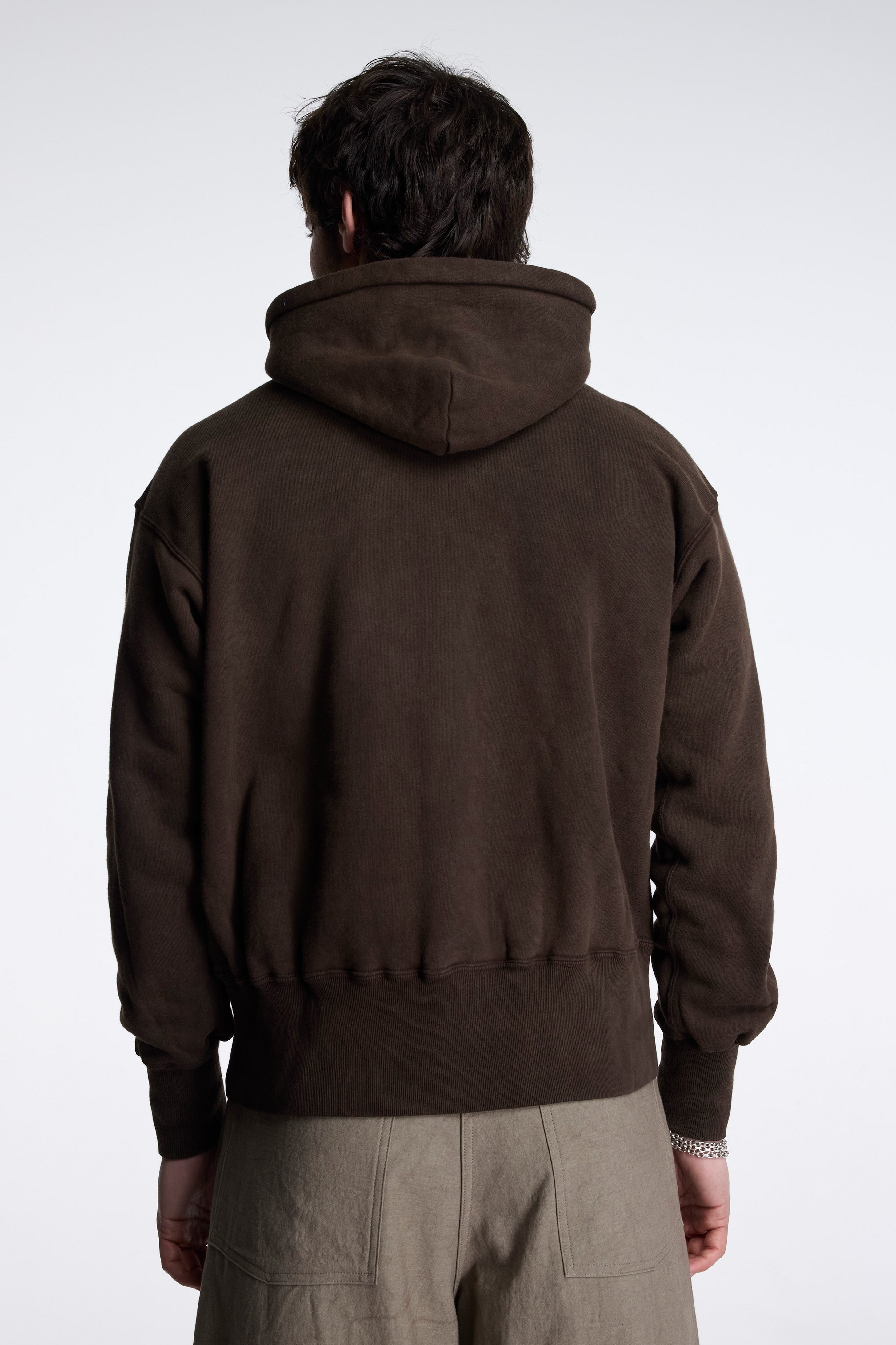LOT.606 Hooded Sweat Shirt Mud Dyed Brown
