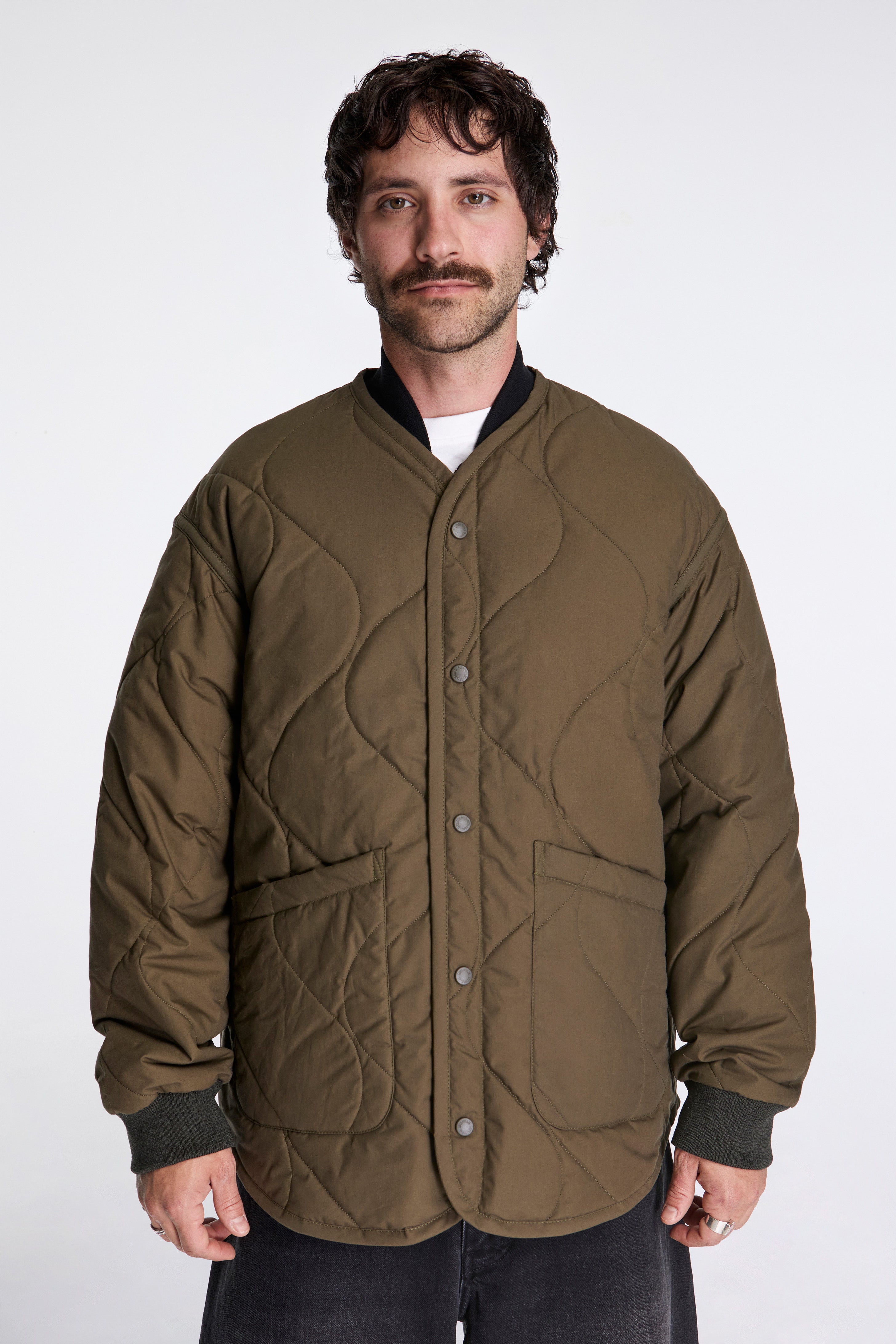 Cotton Quilt Liner Jacket Khaki/Brown