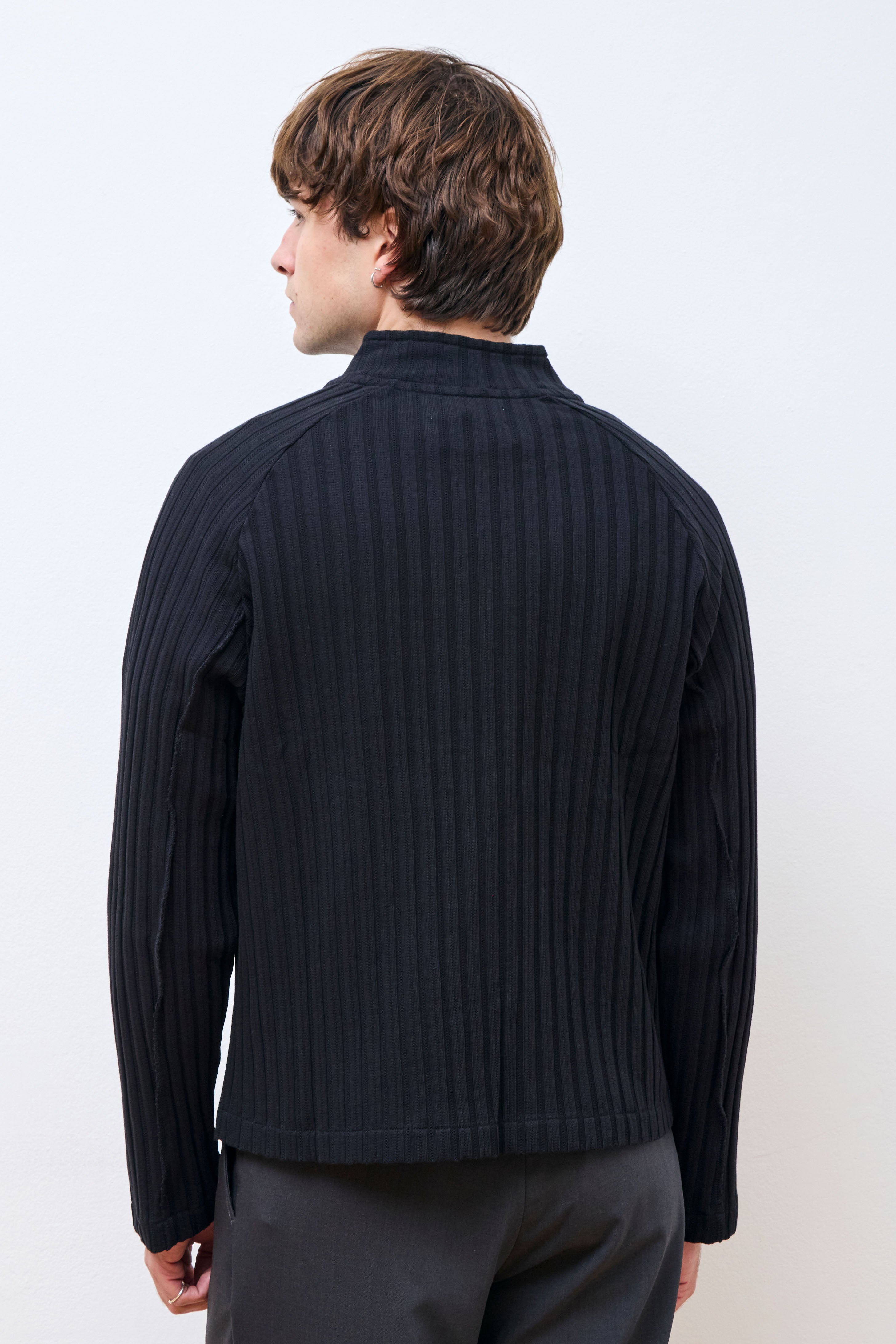 Leisure Zip Sweater Black Rib