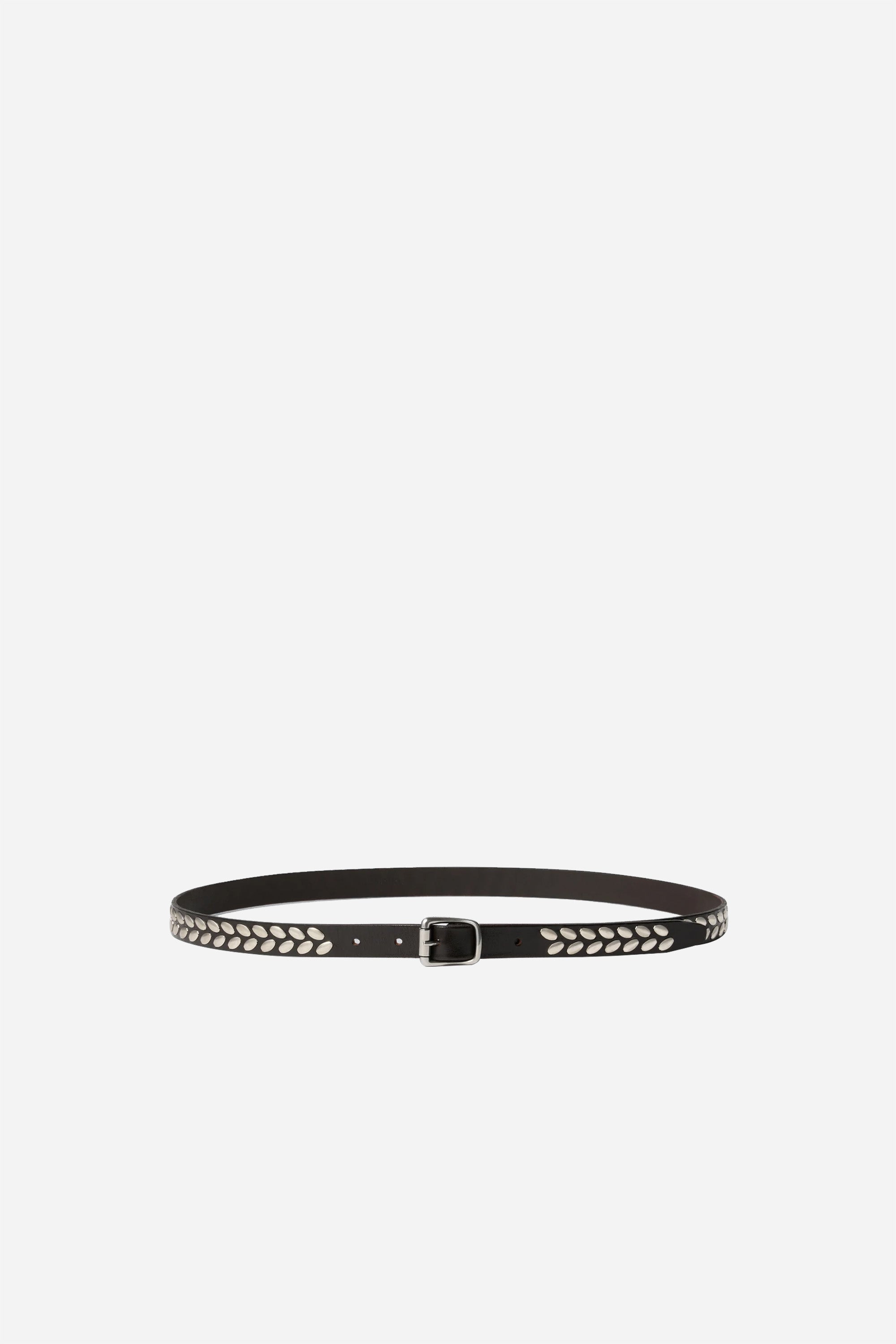 Almond Stud Belt 20 Dark Brown