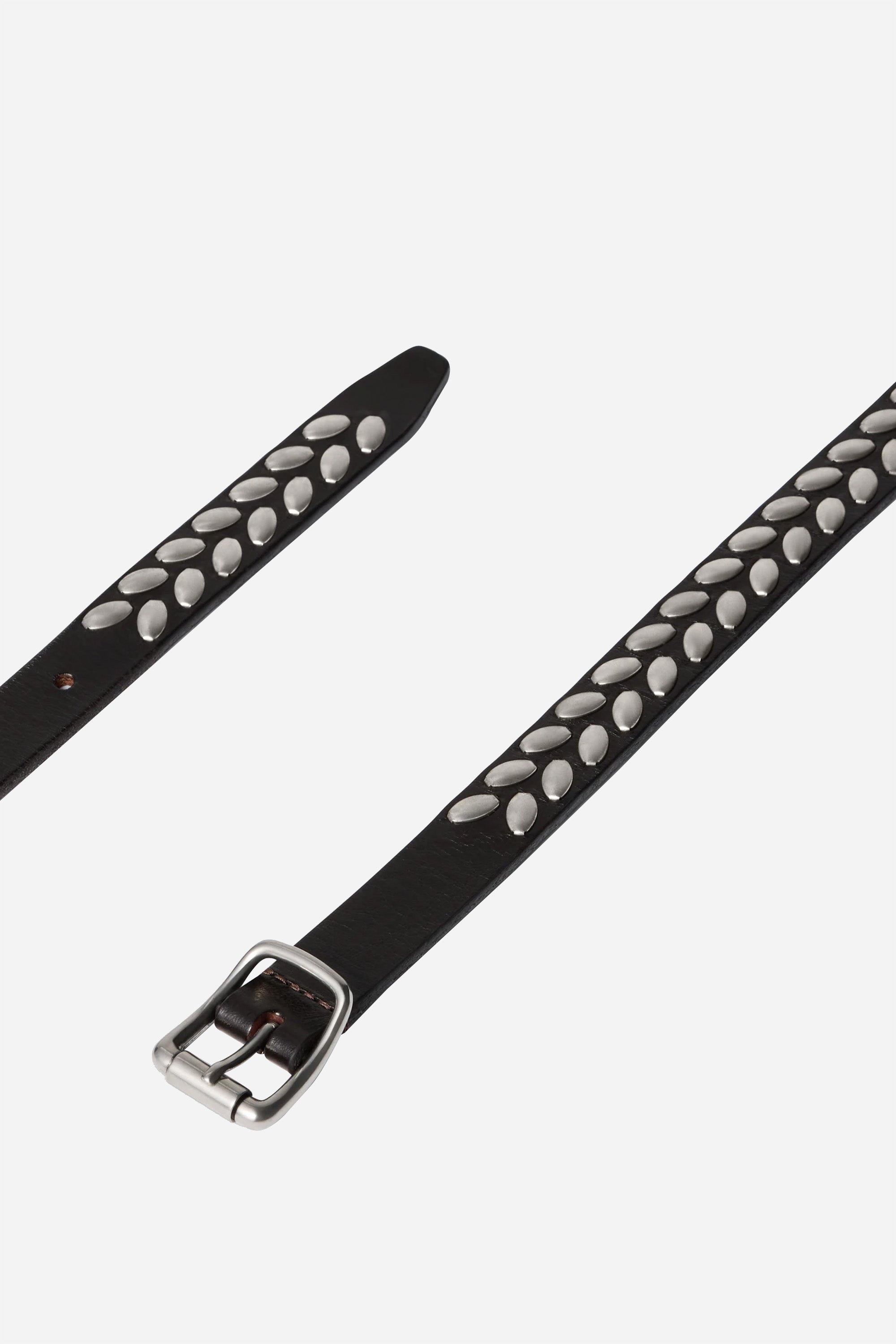 Almond Stud Belt 20 Dark Brown