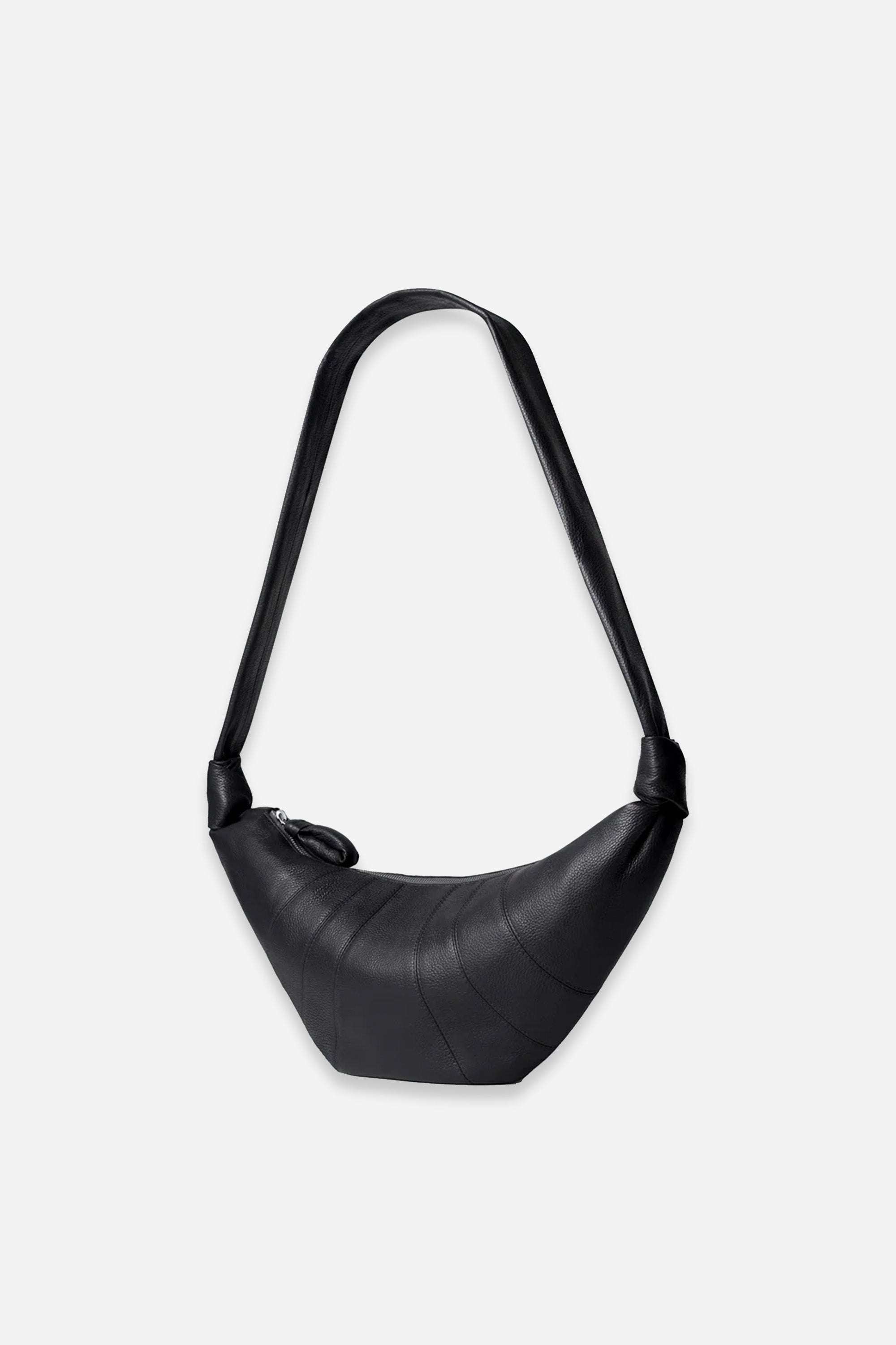 Medium Croissant Bag Black Grain