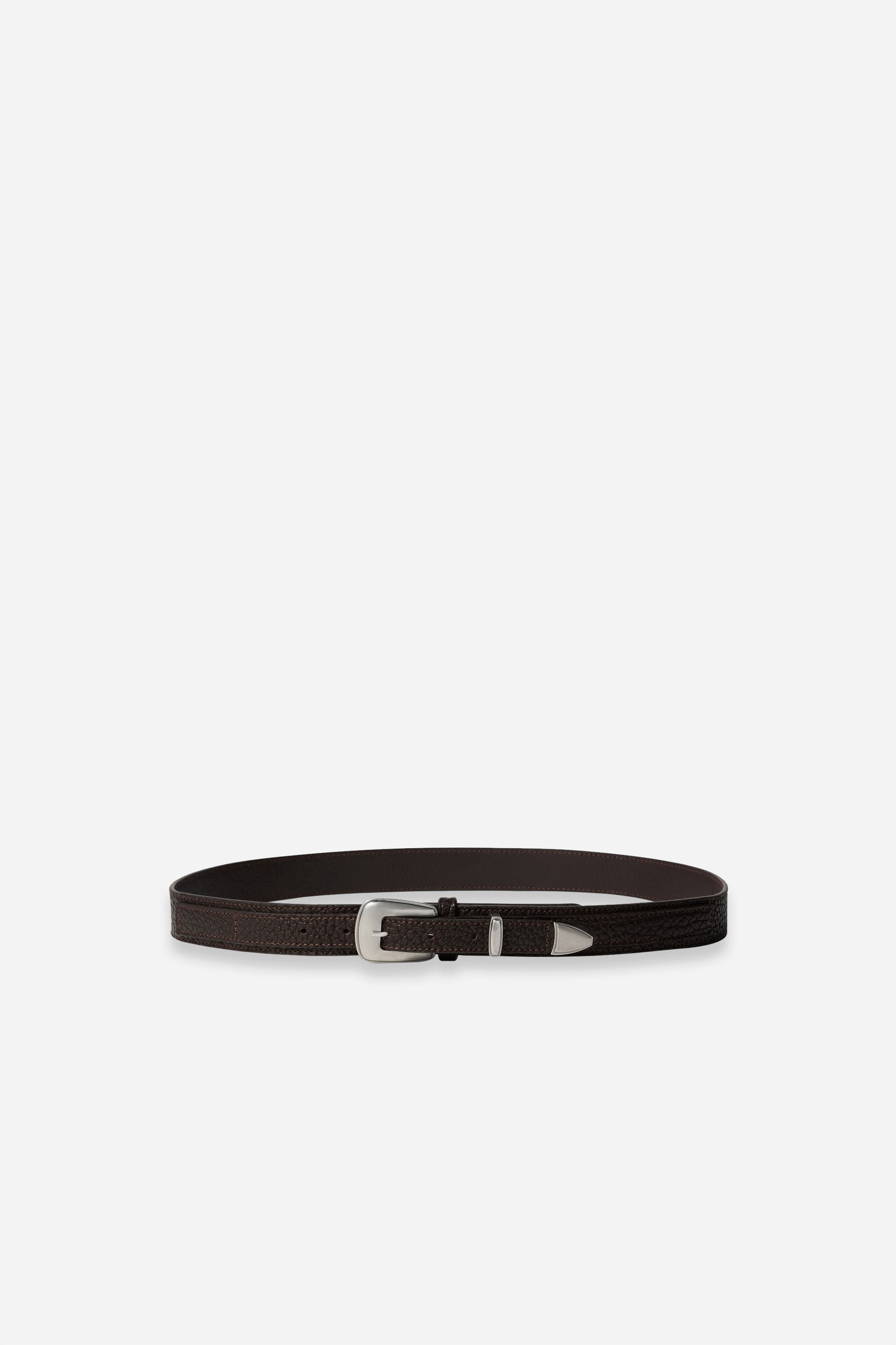 Minimal Western Belt Dark Brown