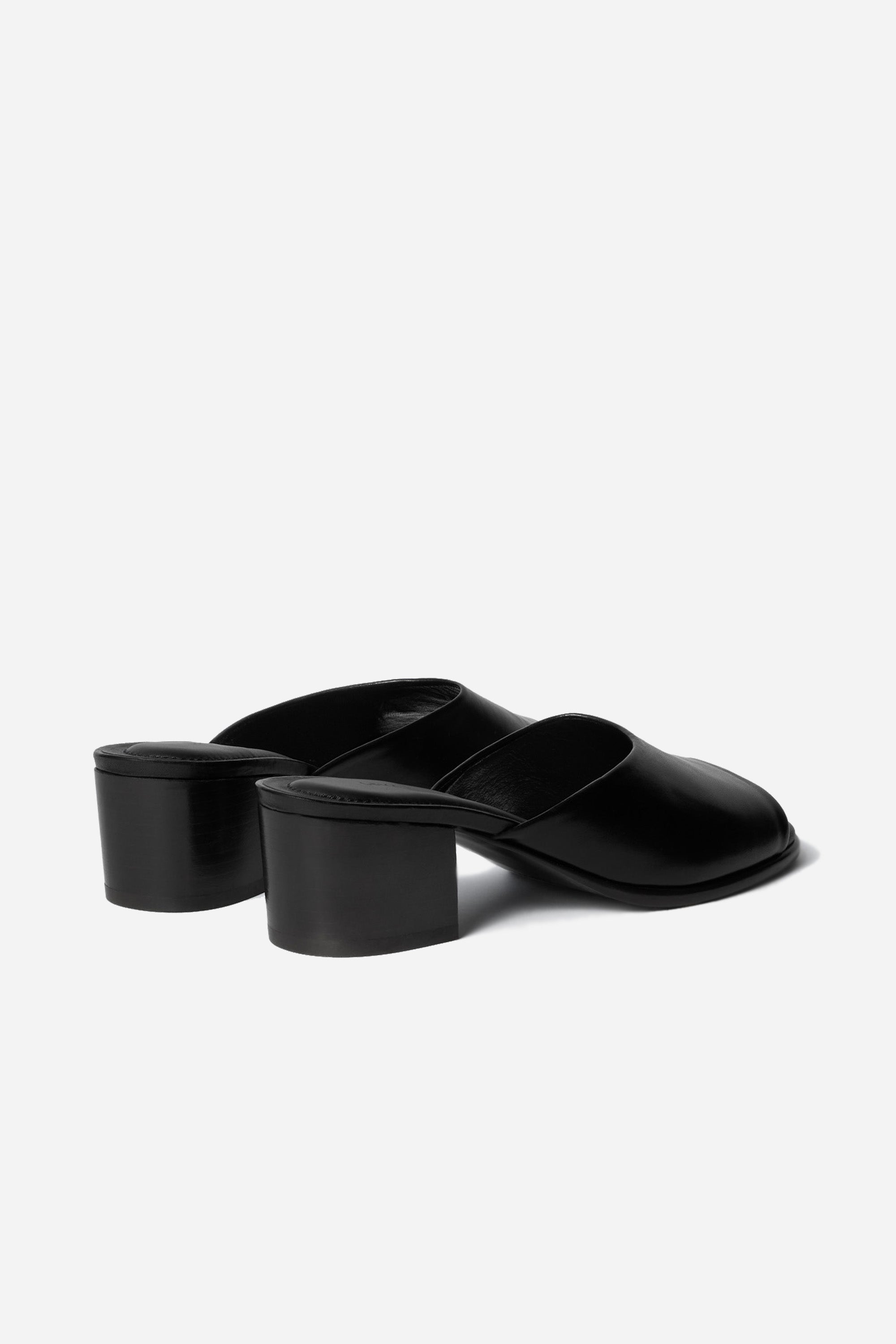 Square Heeled Mules 55 Black