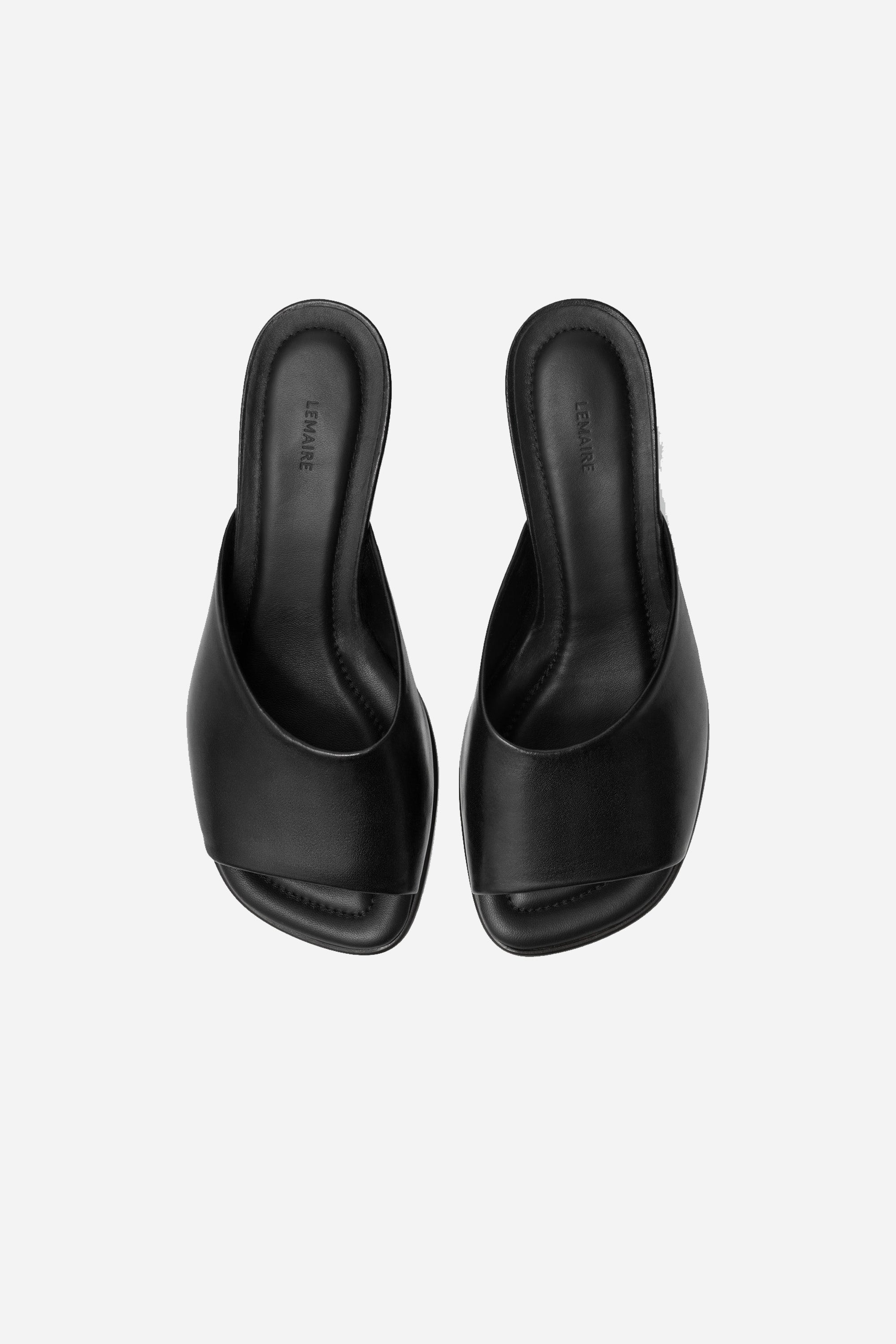 Square Heeled Mules 55 Black