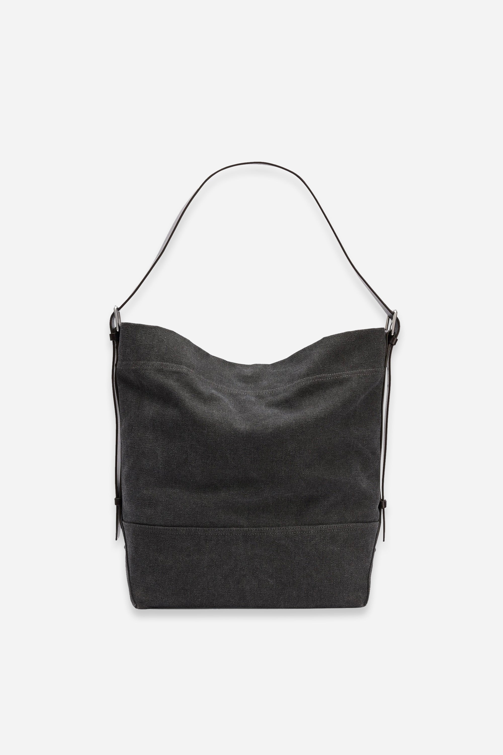 Belted Tote Bag Ash Black
