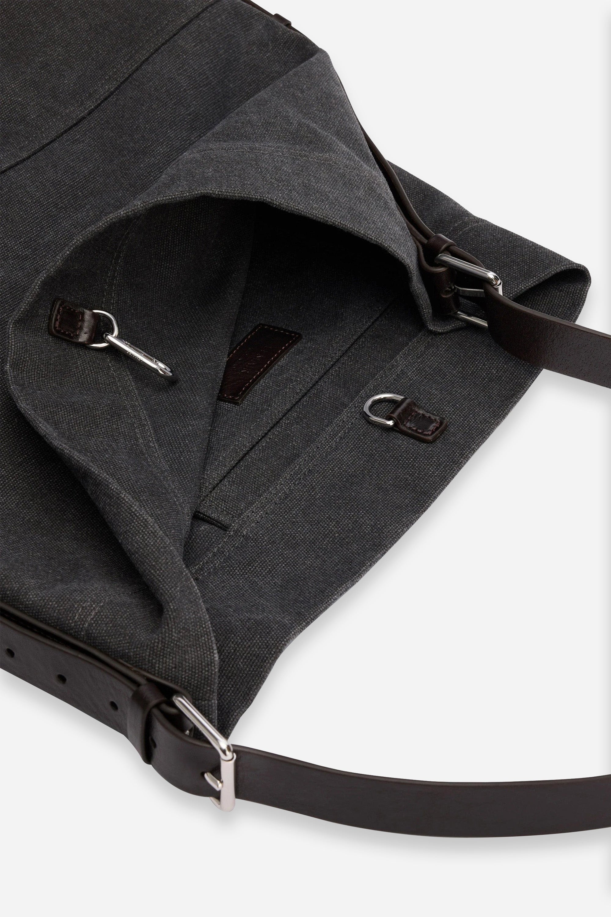 Belted Tote Bag Ash Black