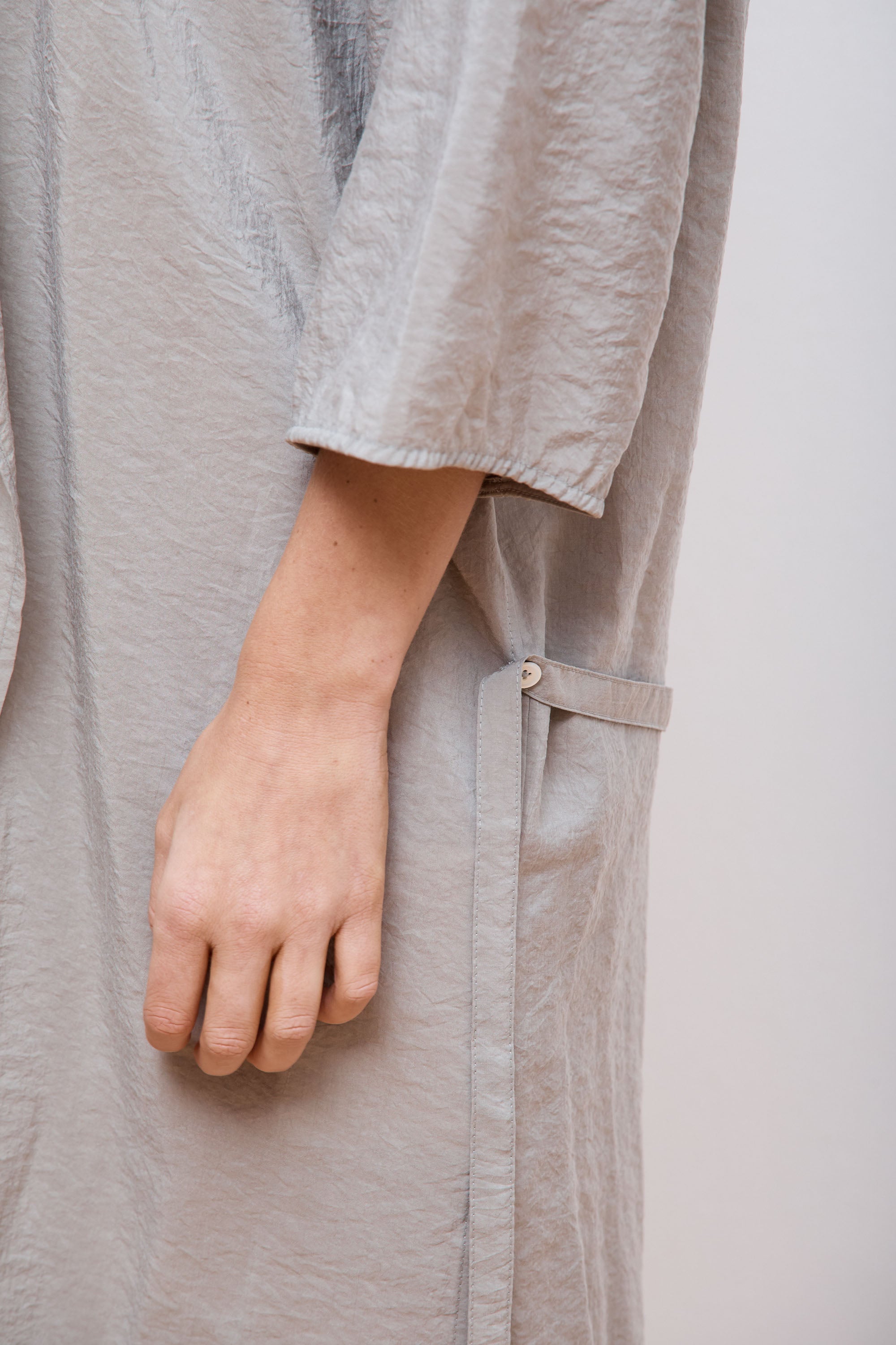 Asymmetrical Shirt Dress Light Misty Grey