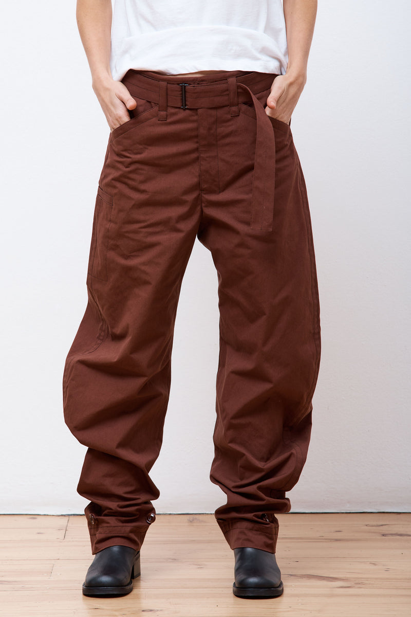 Belted Tapered Pants Chocolate Fondant