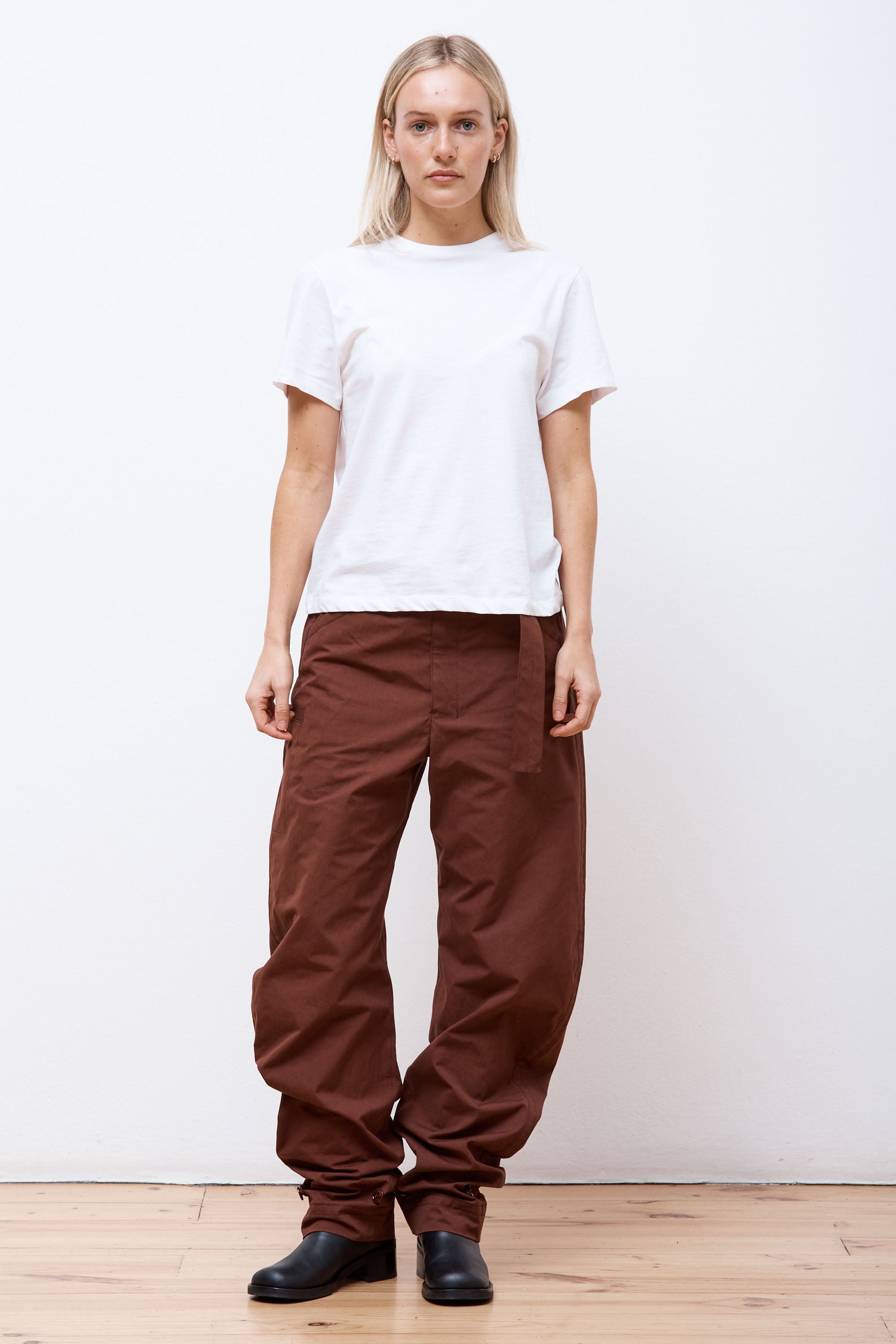 Belted Tapered Pants Chocolate Fondant