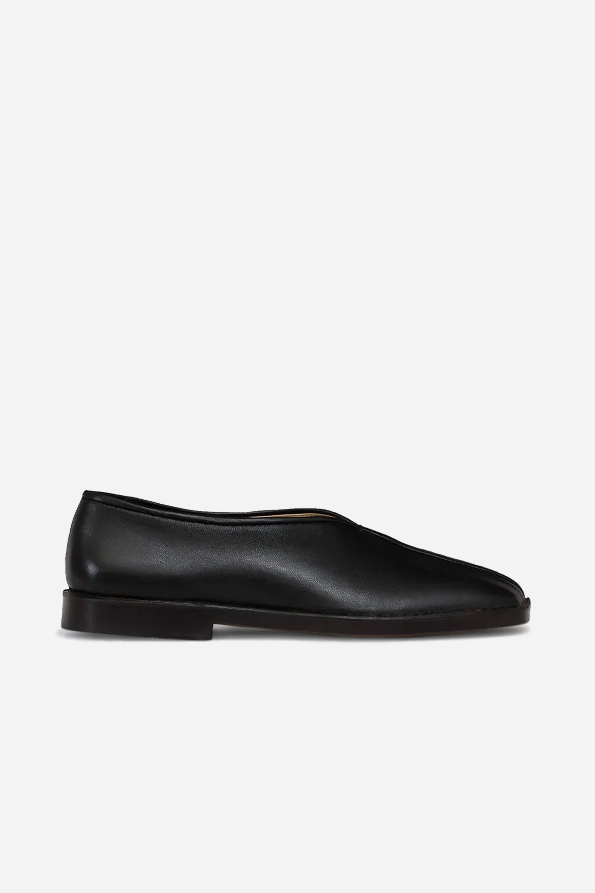 Flat Piped Slippers Black/Dark Chocolate