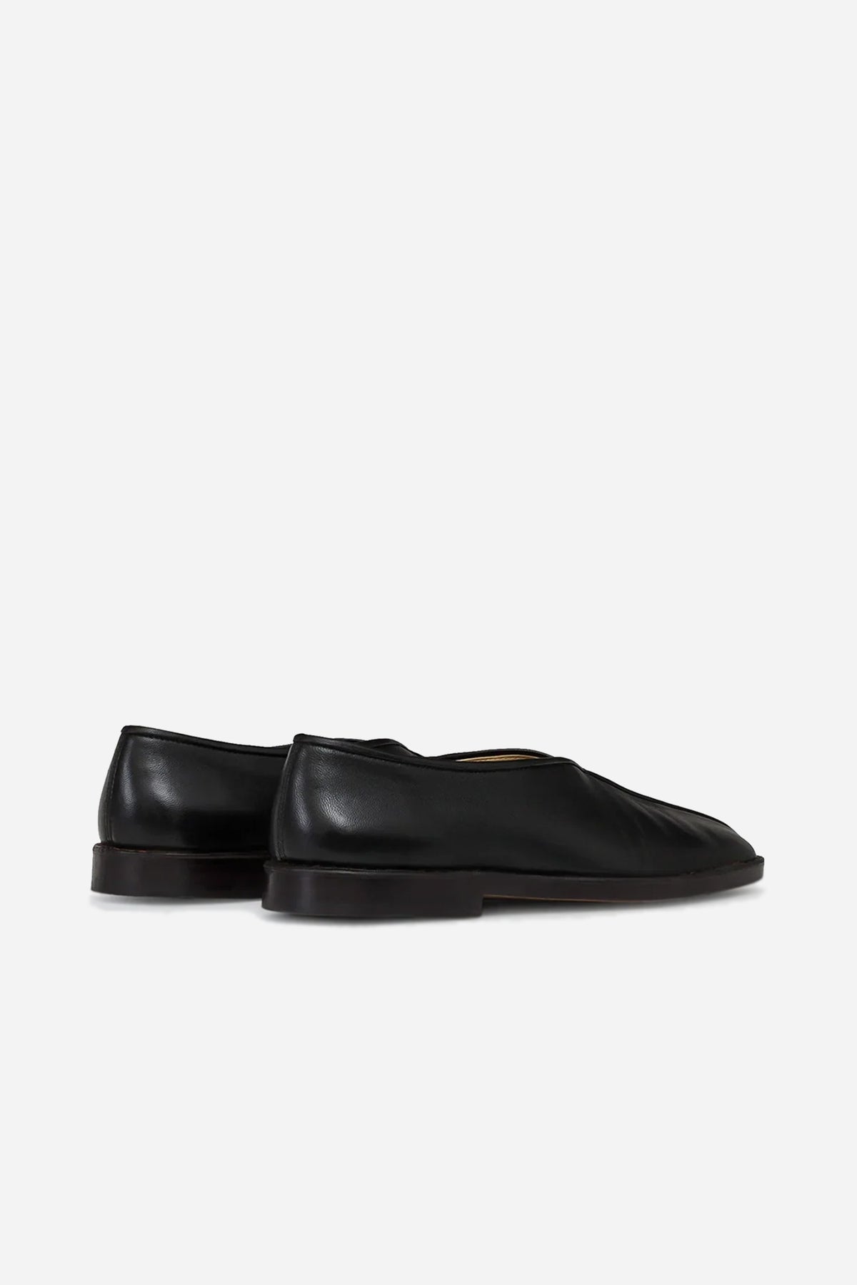 Flat Piped Slippers Black / Dark Chocolate