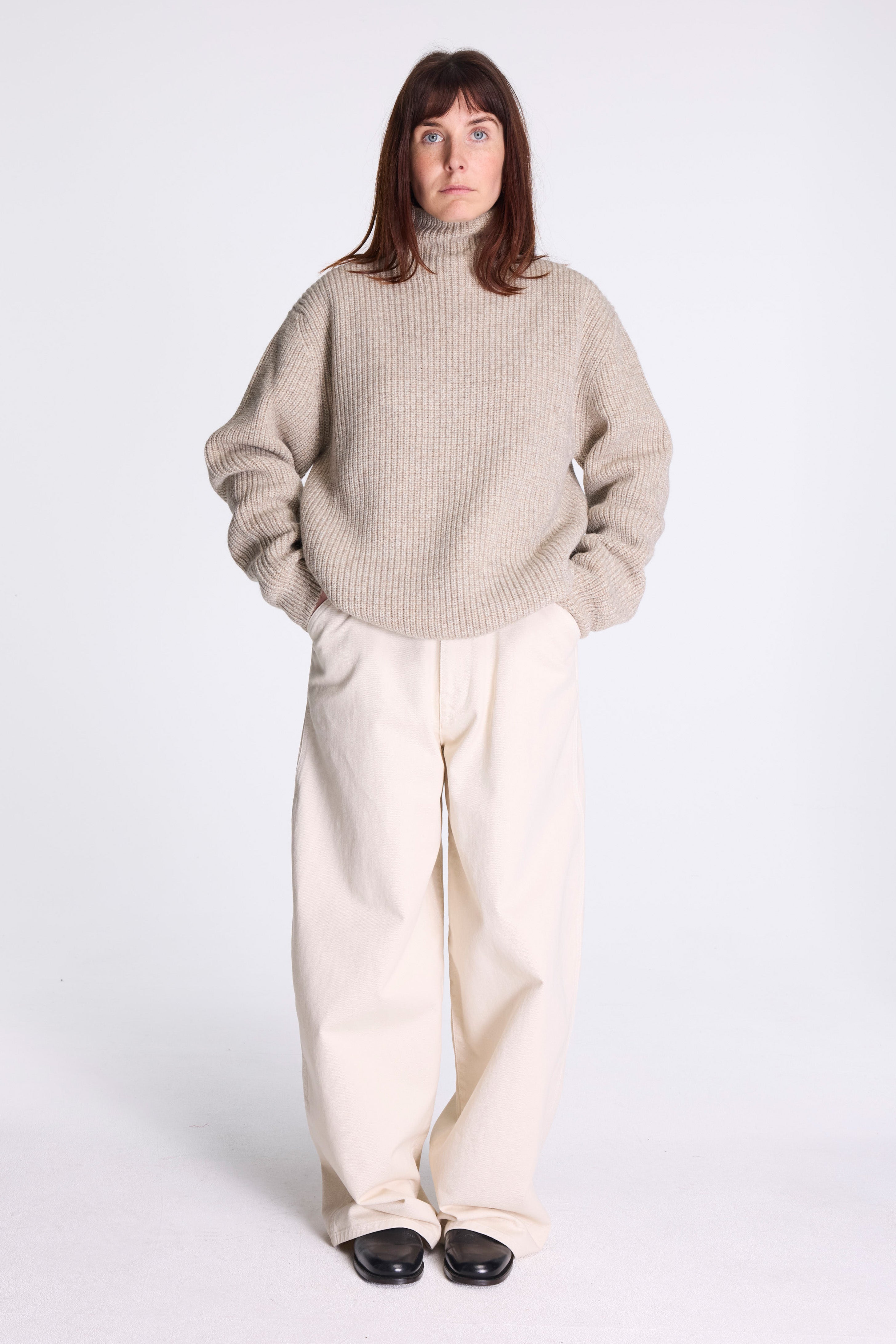 Large Pants Denim Snow Clay