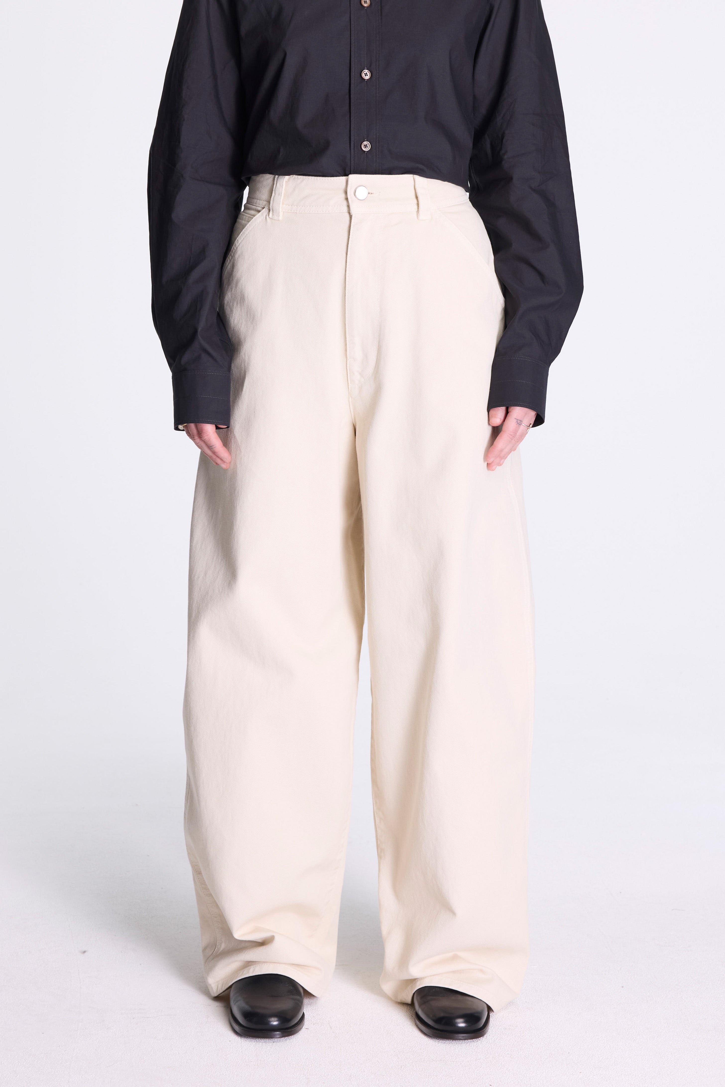 Large Pants Denim Snow Clay