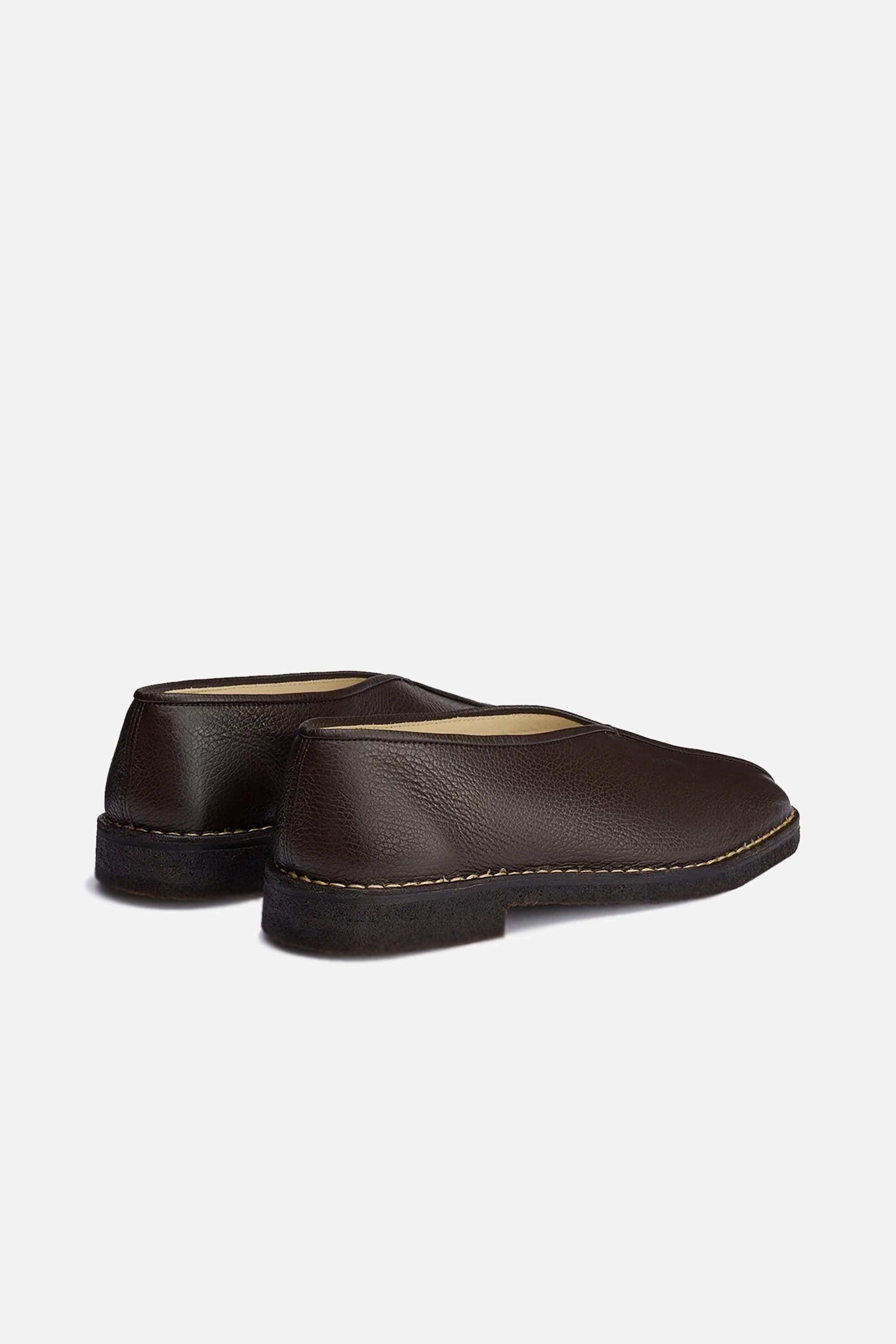 Piped Crepe Slippers Mens Dark Brown
