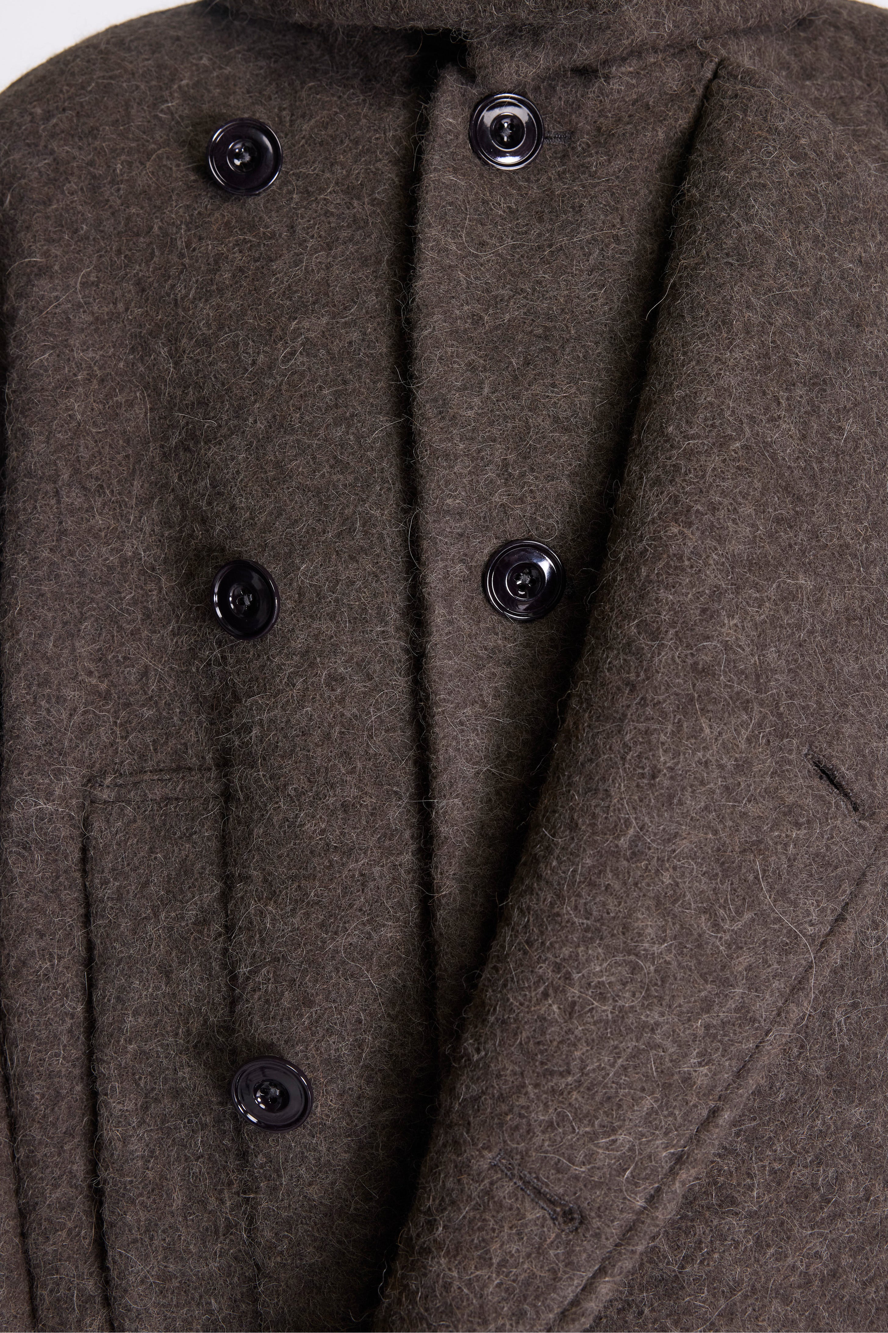 Short Asymmetrical Bathrobe Coat Dark Khaki