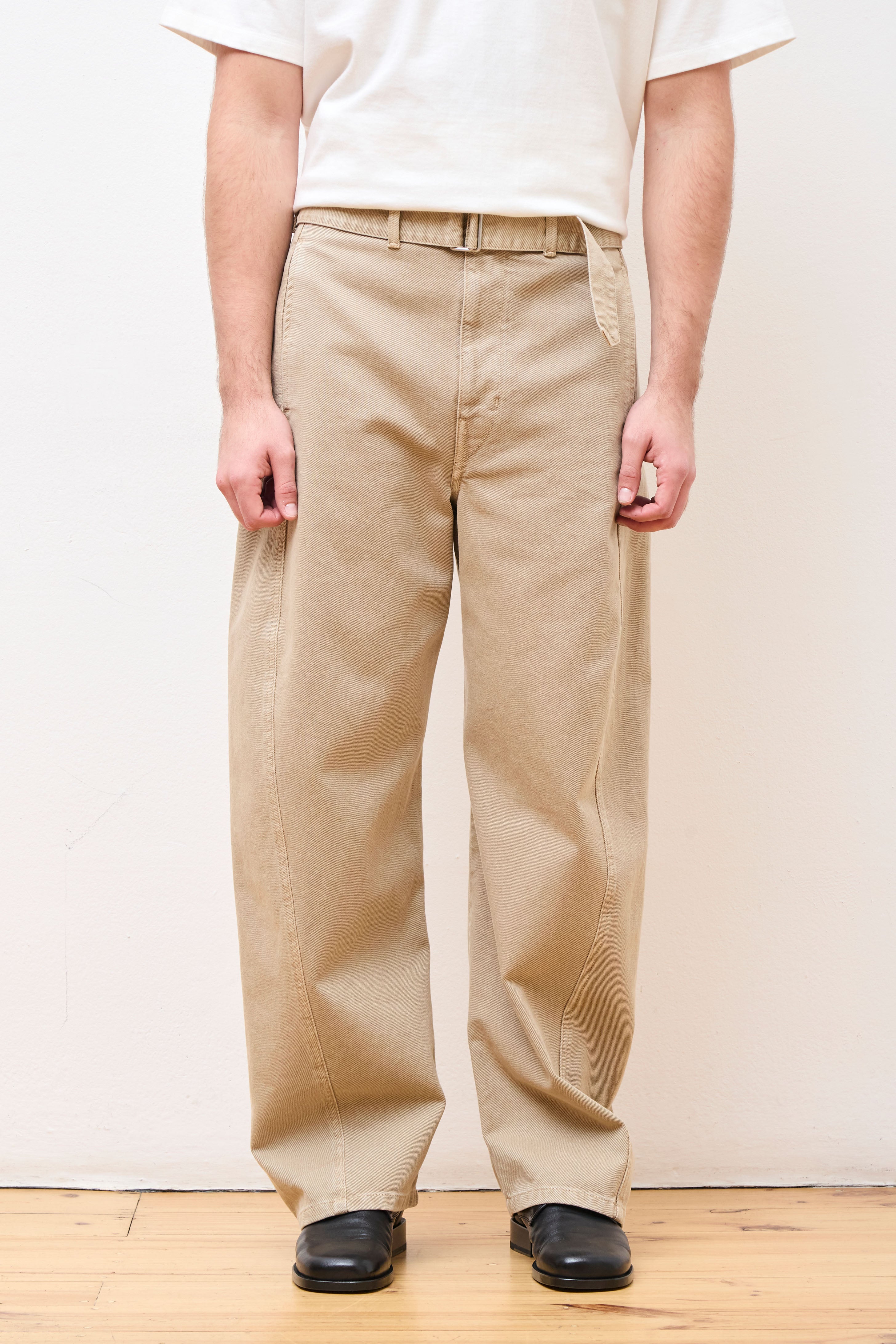 Lemaire Twisted Belted Pants Natural Beige