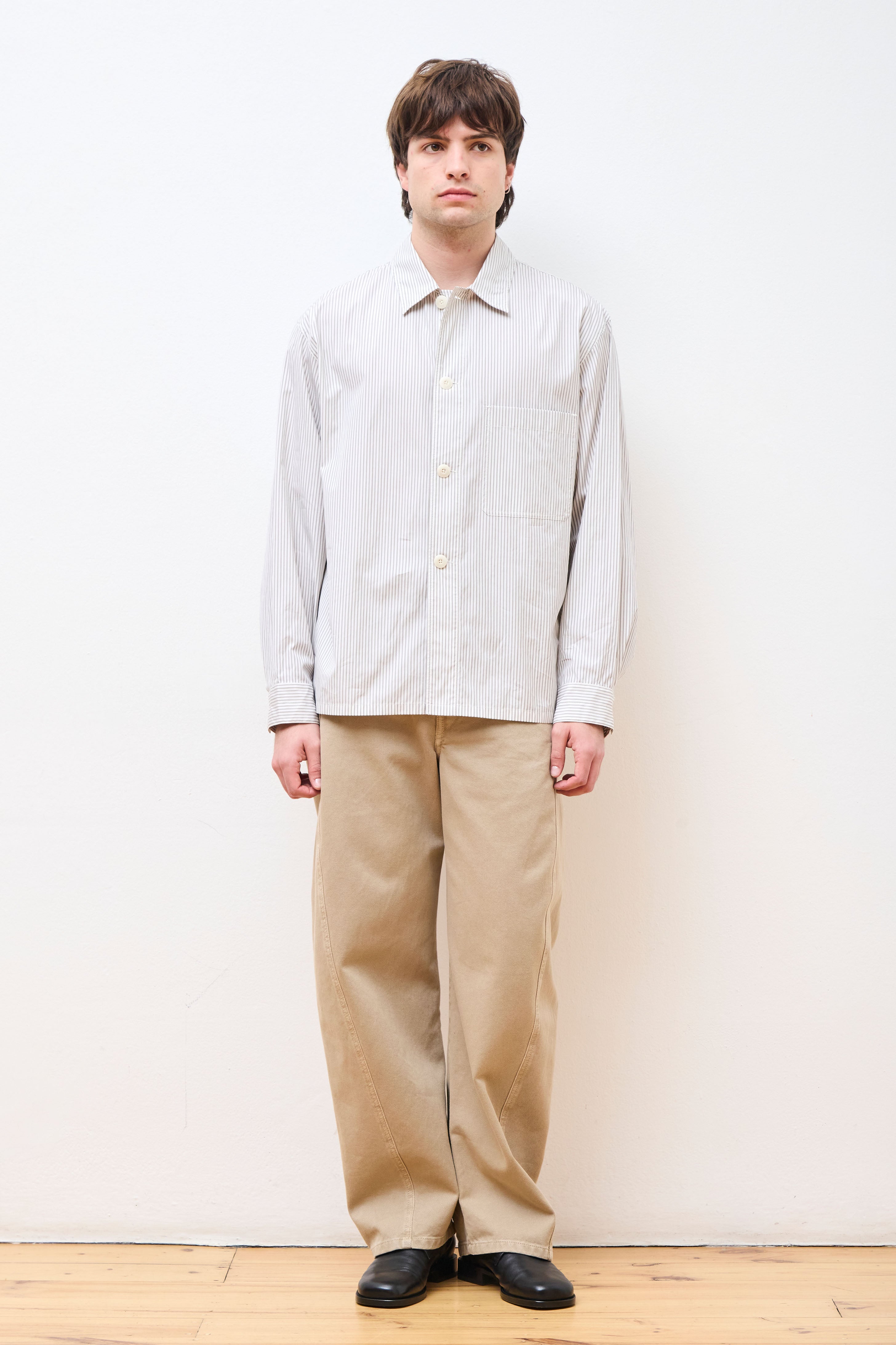 Pyjama Shirt Creamy White/Taupe/Black