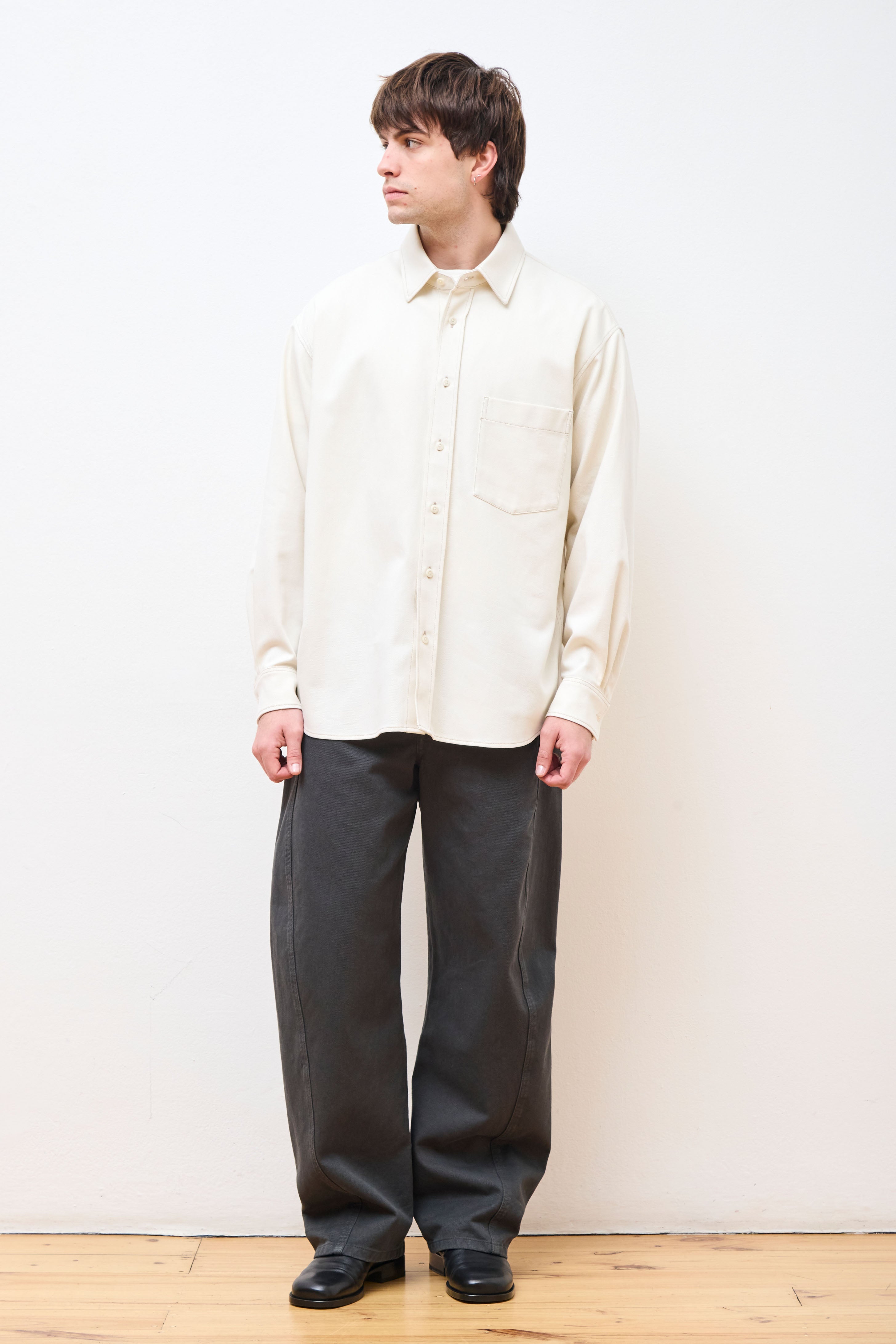 Twisted Belted Pants Carbon Blue