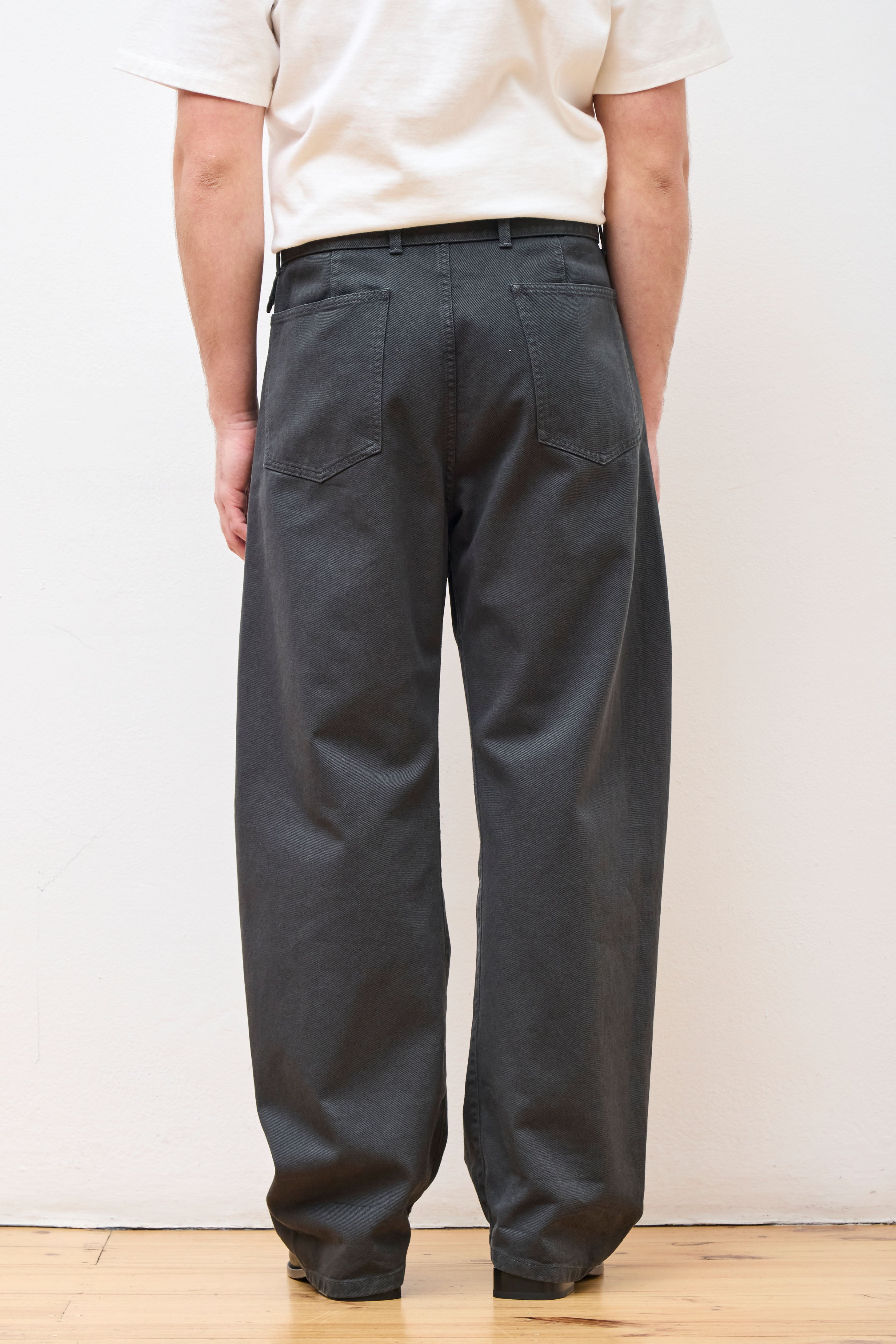 Twisted Belted Pants Carbon Blue