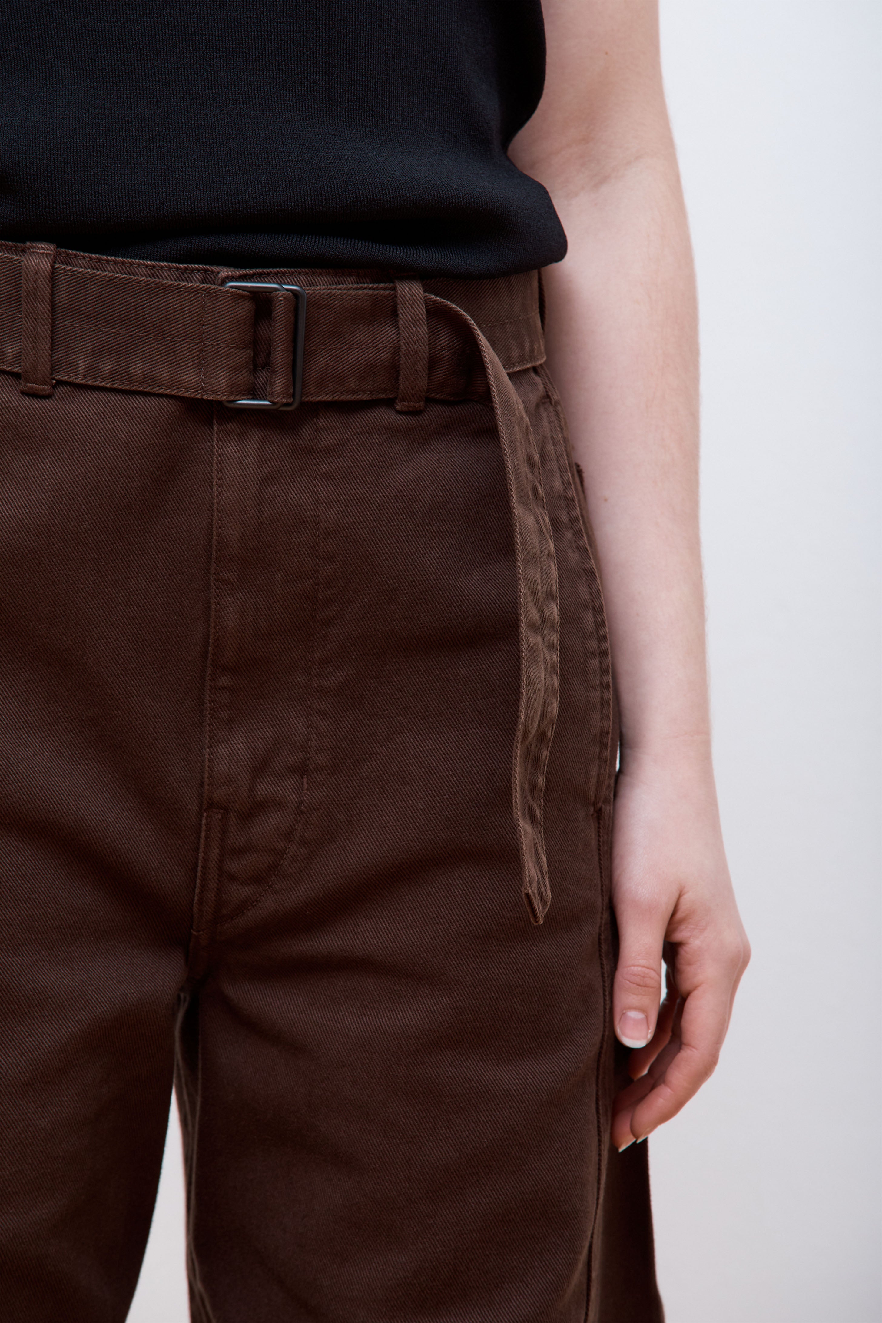 Twisted Belted Pants Espresso