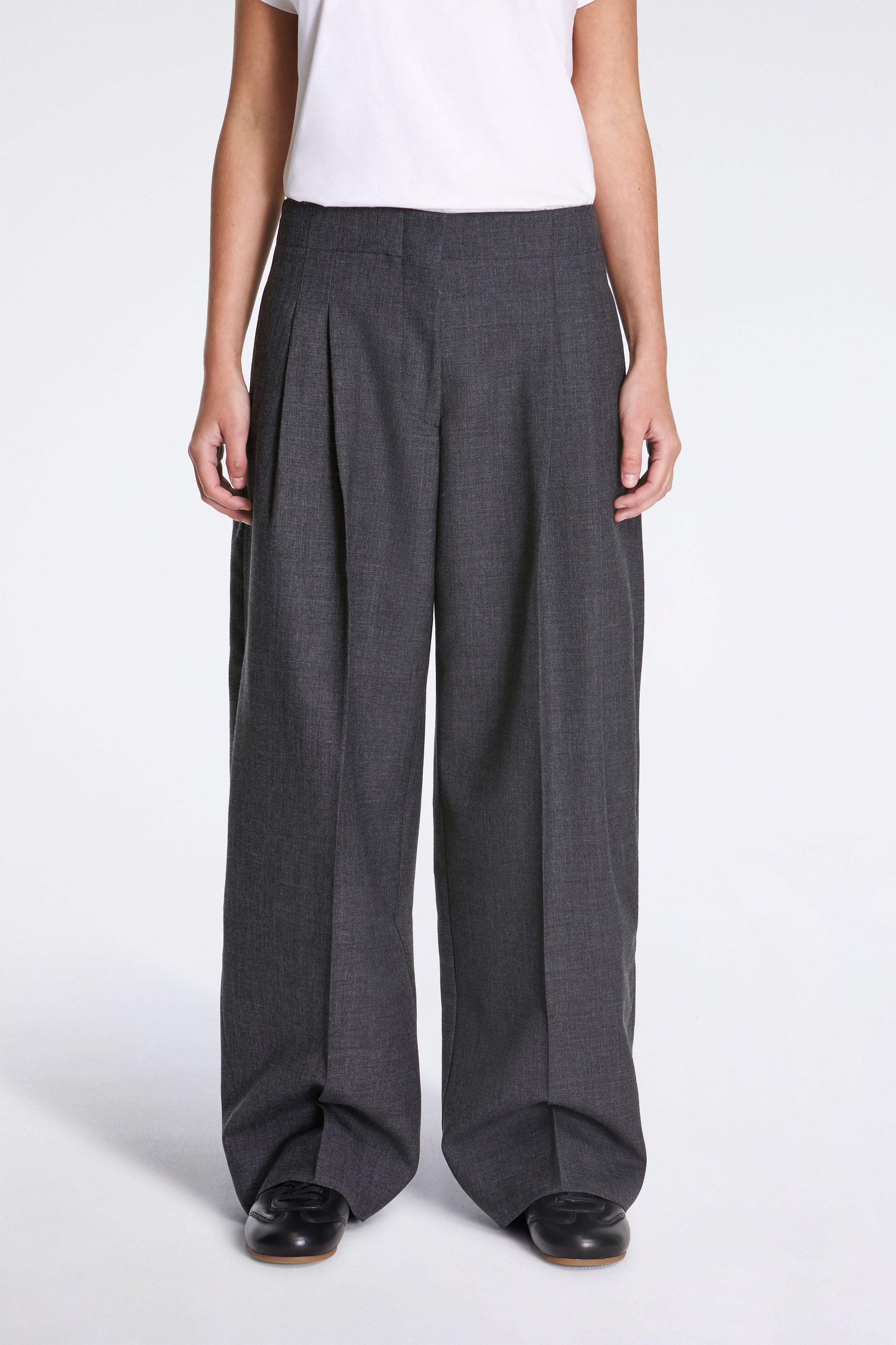 Lira Double Pleat Pant Slate Melange