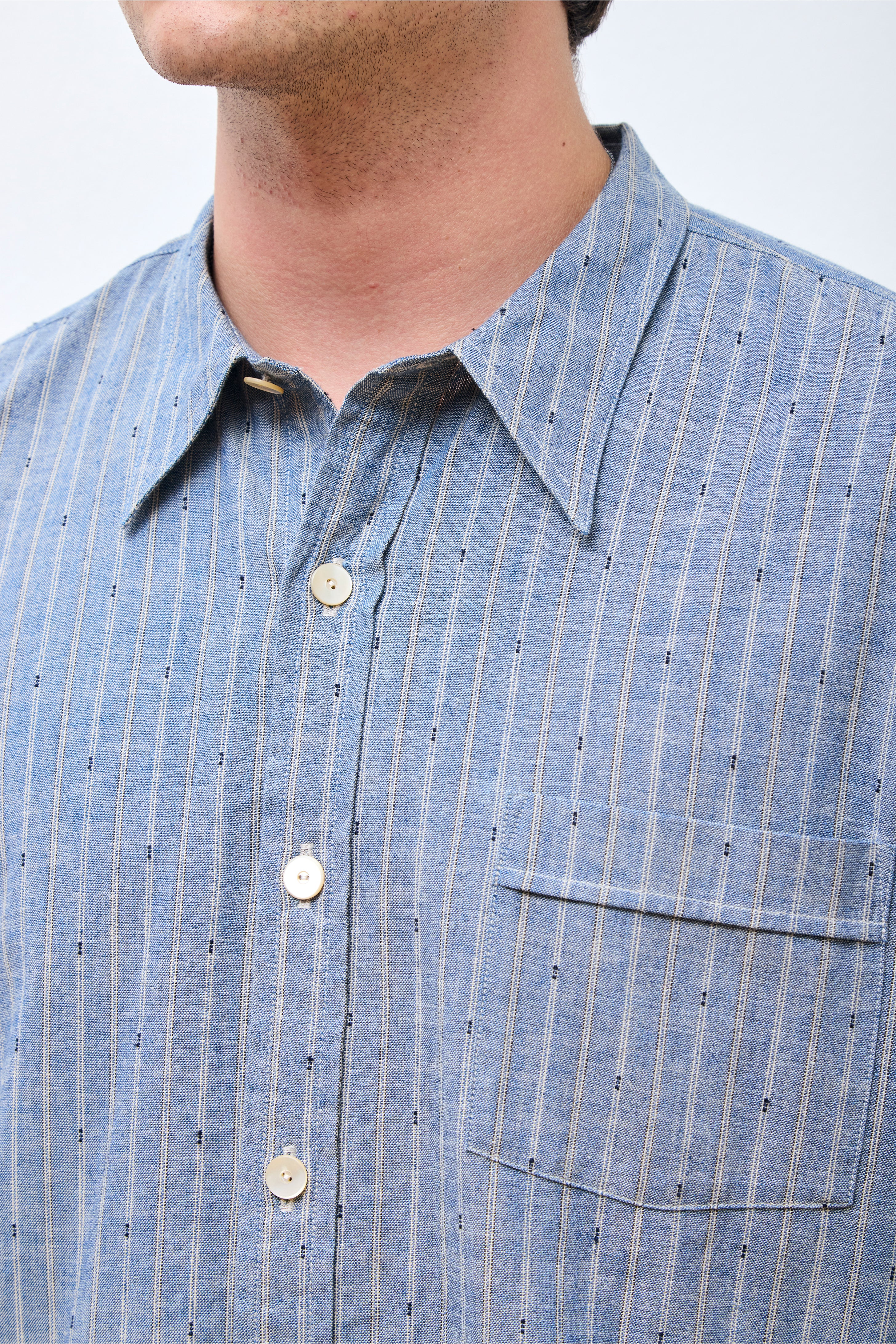 Lot.106 Narrow Collar Shirt Indigo Chambray