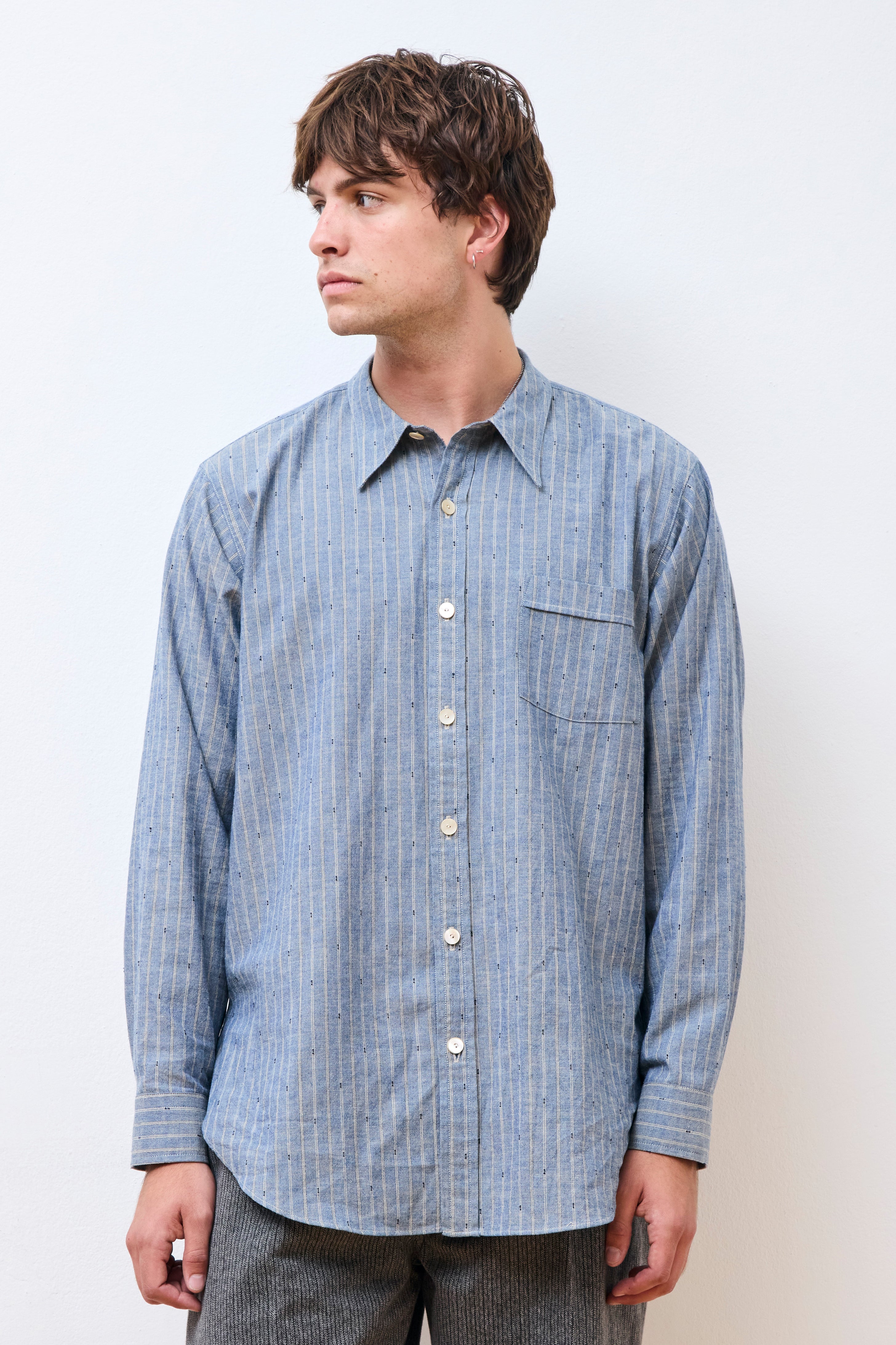 Lot.106 Narrow Collar Shirt Indigo Chambray