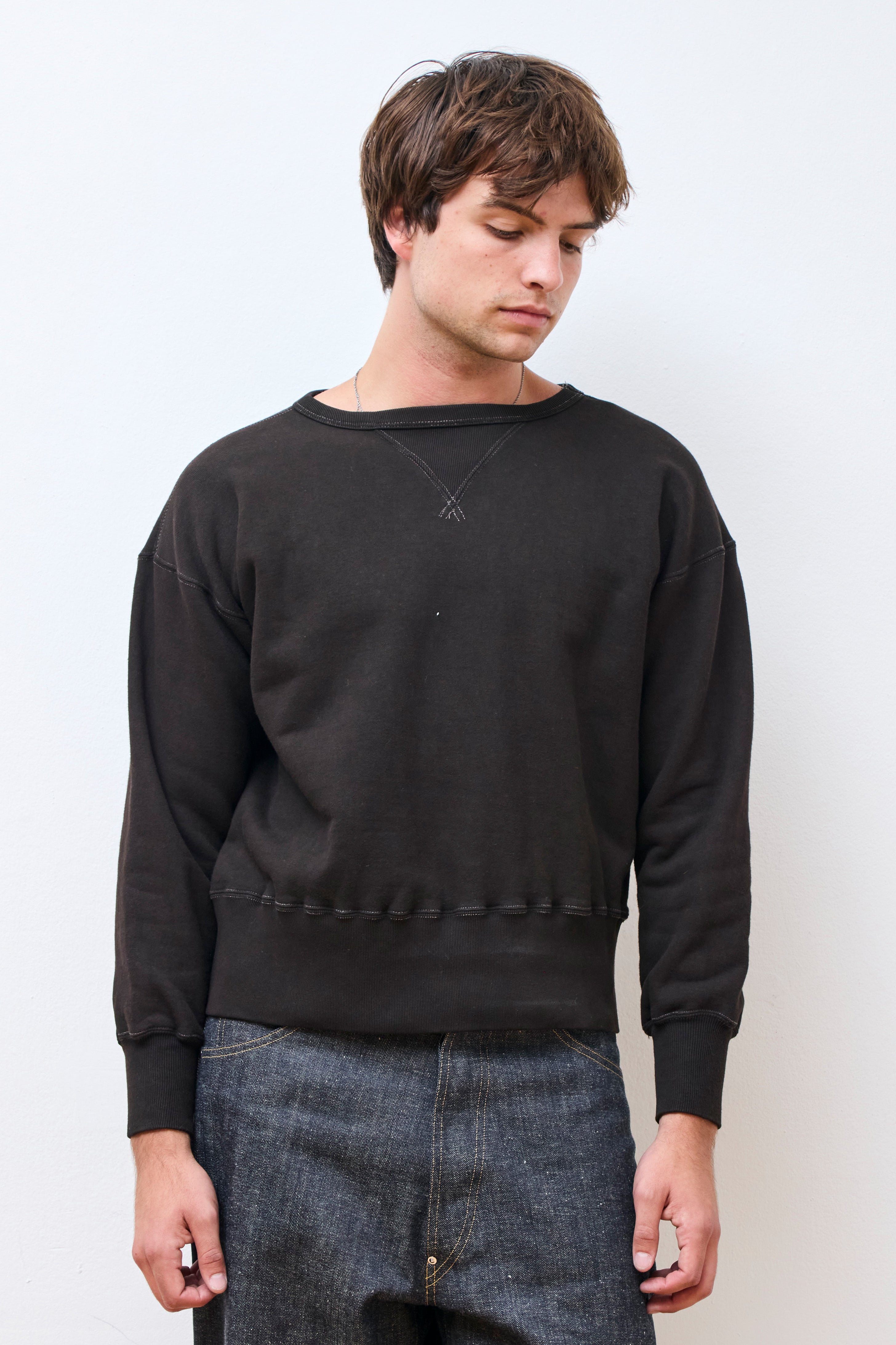 Lot.603 Sweat Shirt Mud Dyed Brown