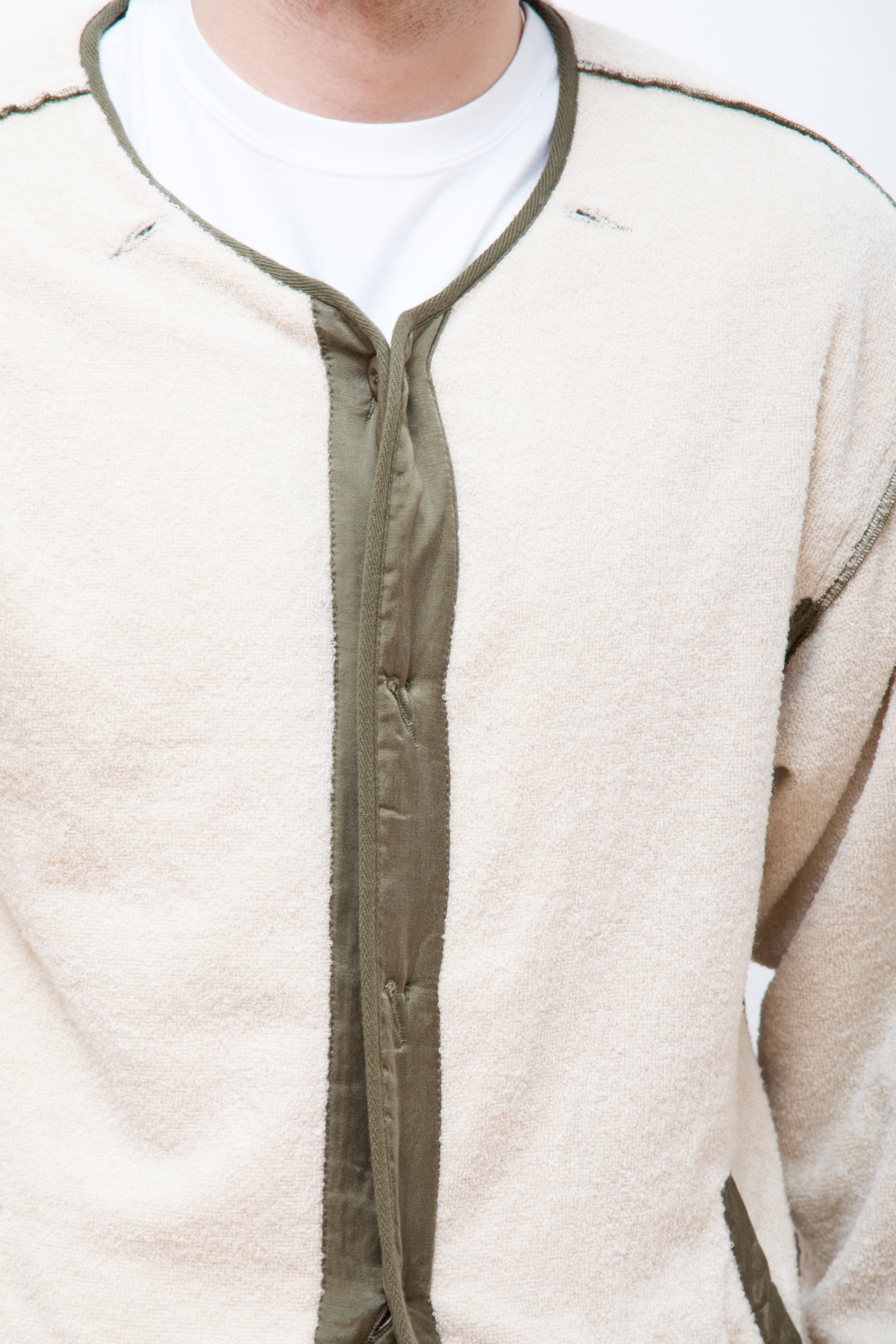 Reversible M65 Wool Liner Olive/Ecru