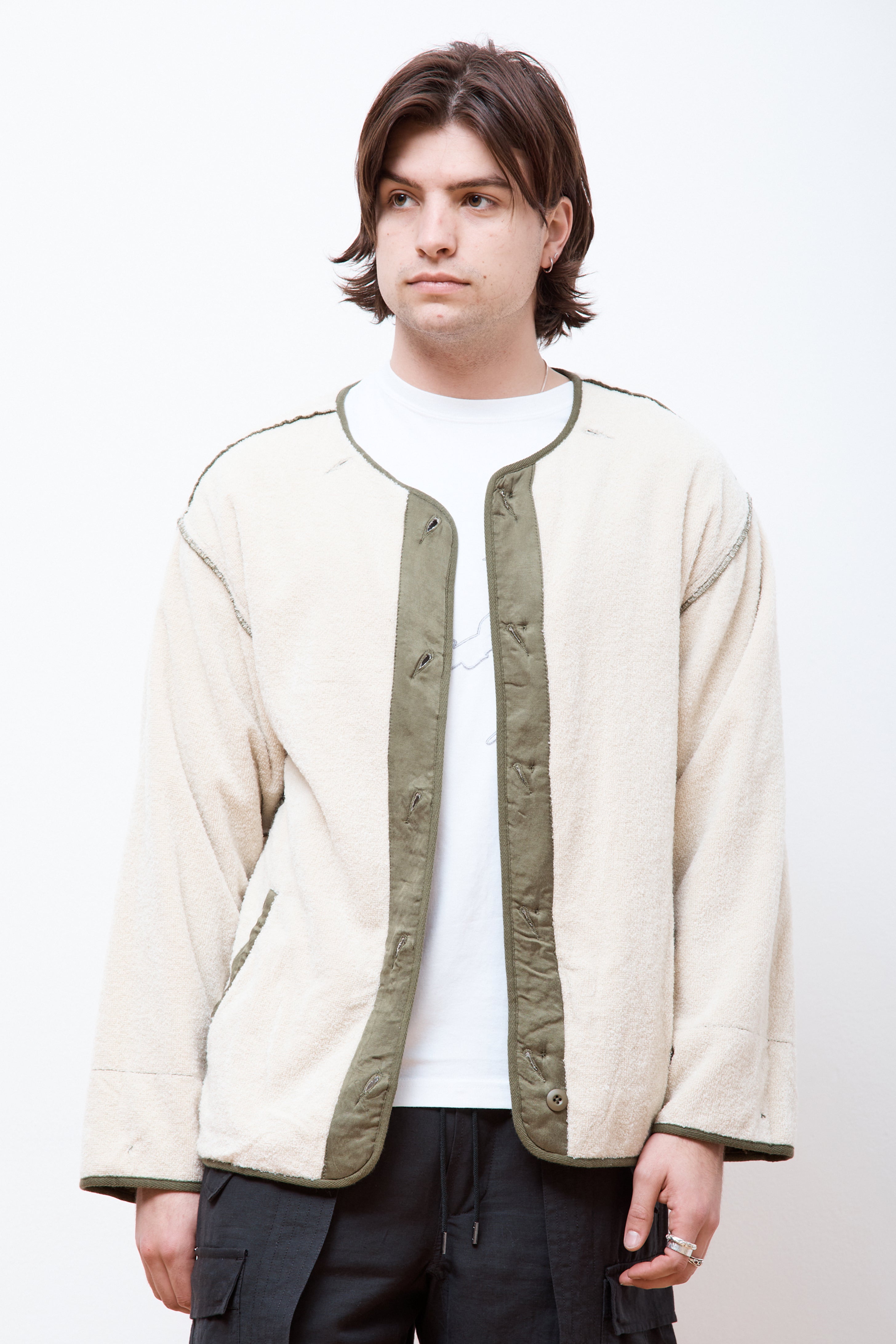 Reversible M65 Wool Liner Olive/Ecru