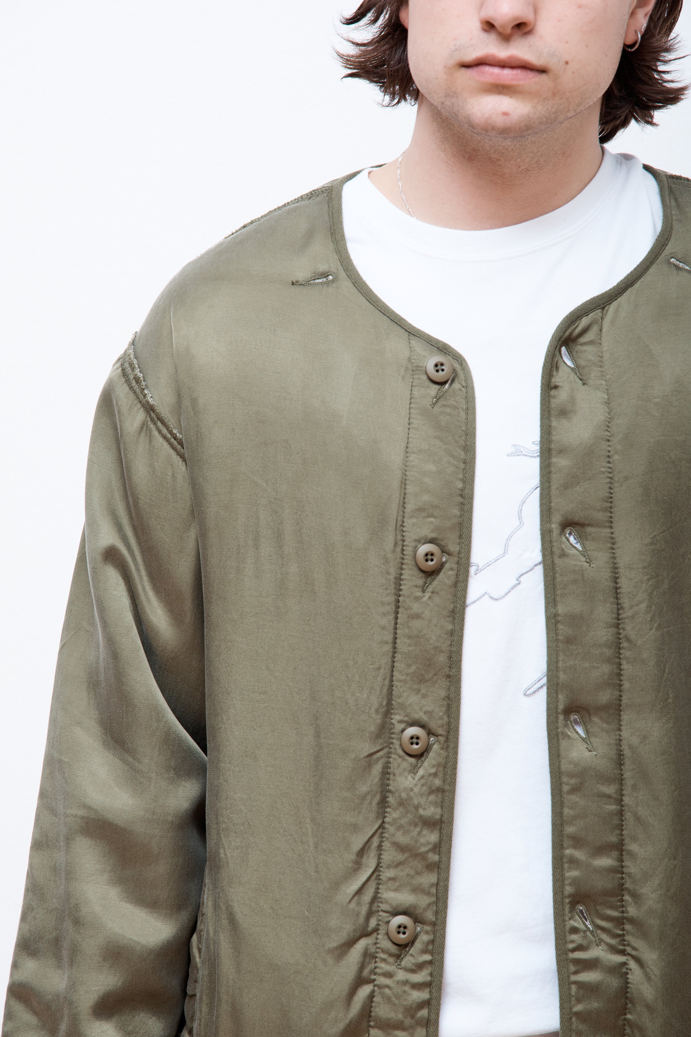 Reversible M65 Wool Liner Olive/Ecru