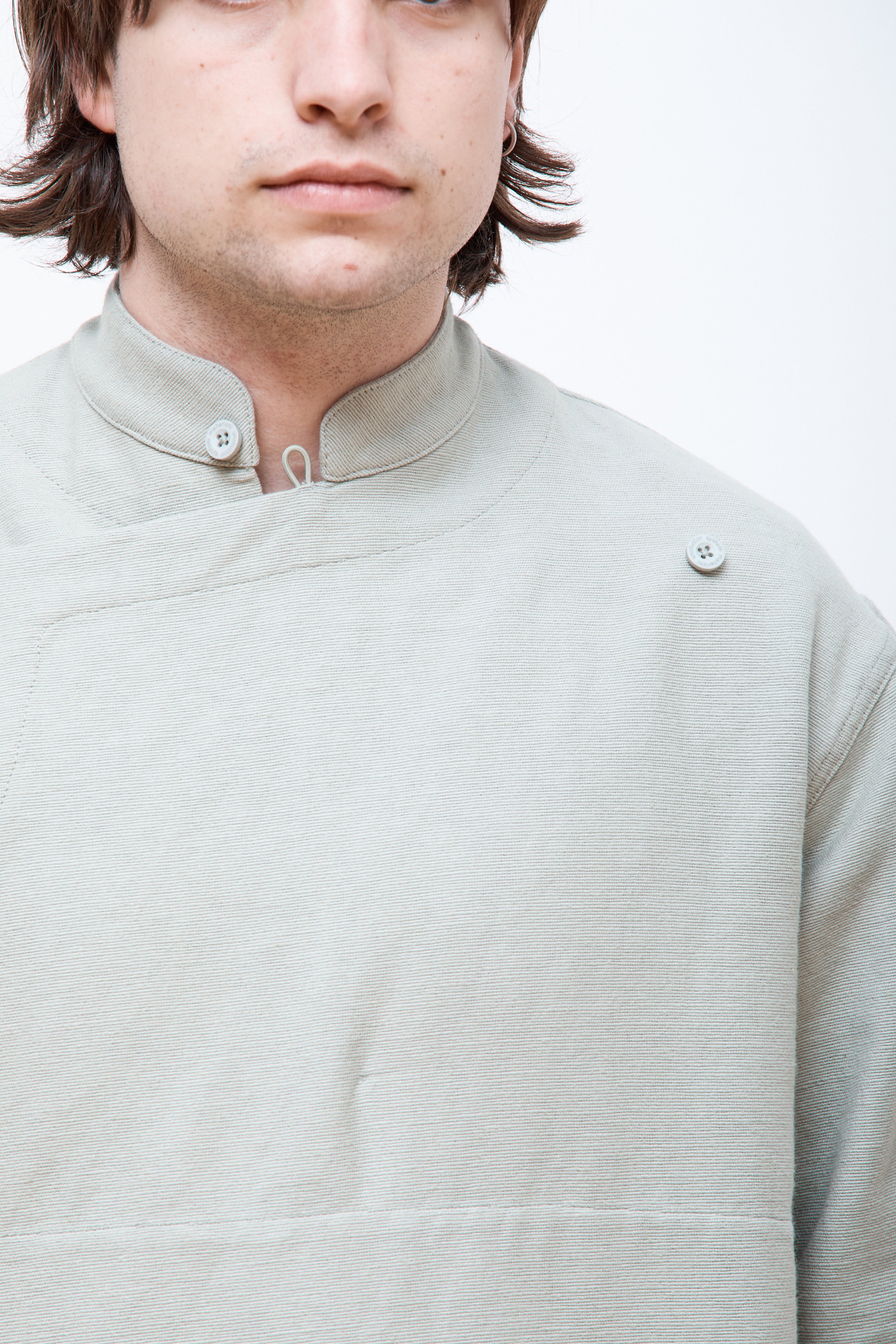 Asym Monk Shirt Sage