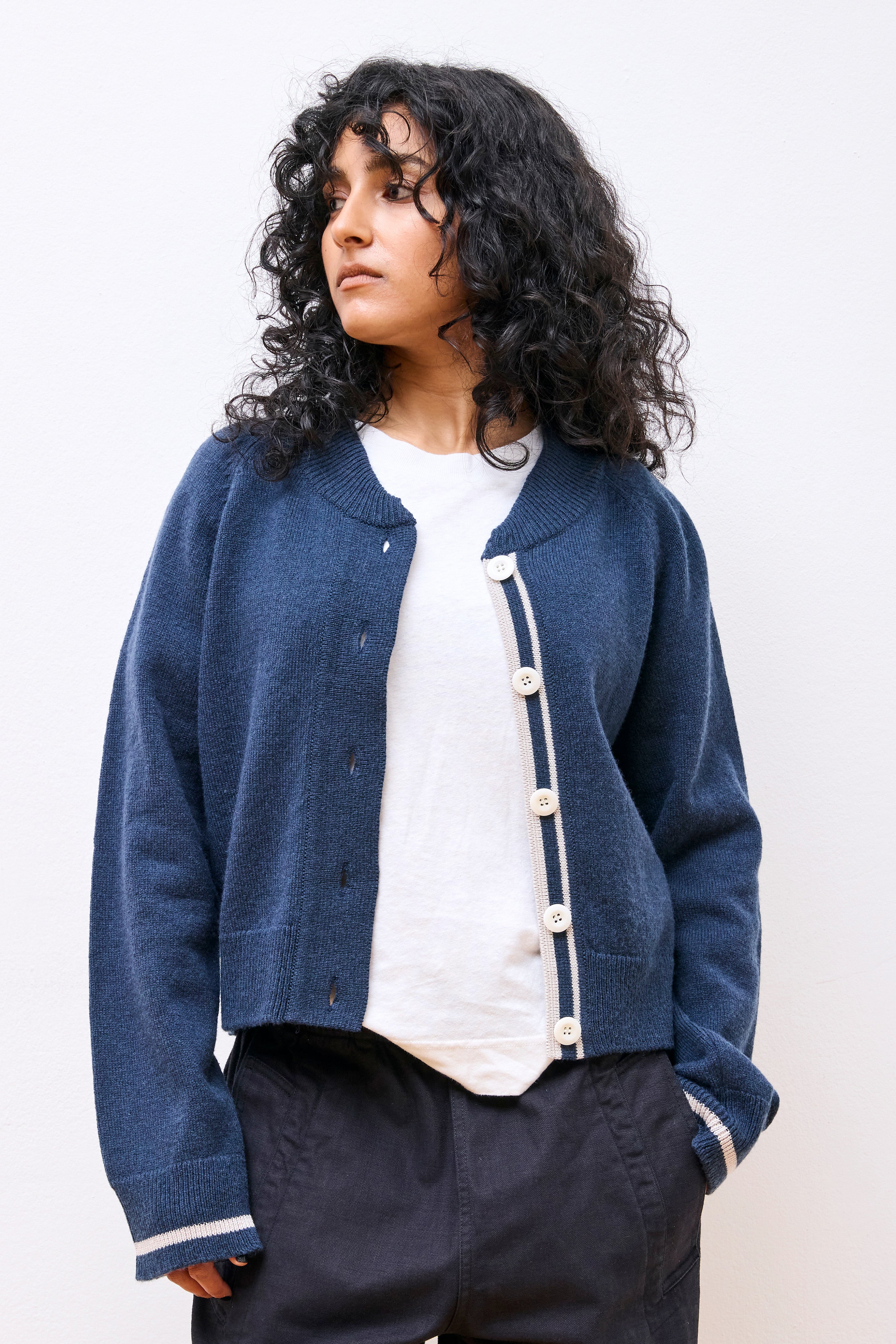 MHL Cropped Cardigan Dark Navy