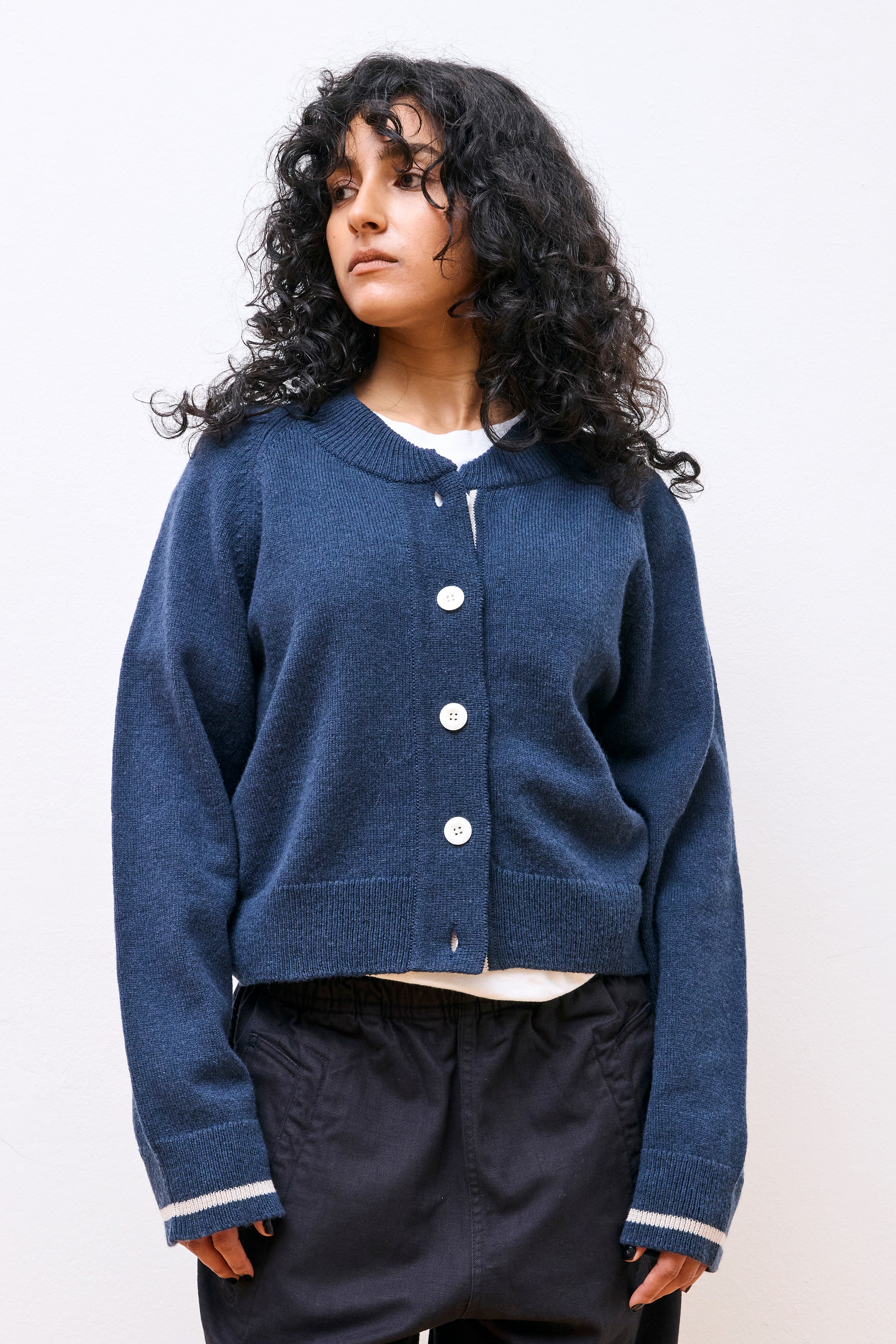 MHL Cropped Cardigan Dark Navy