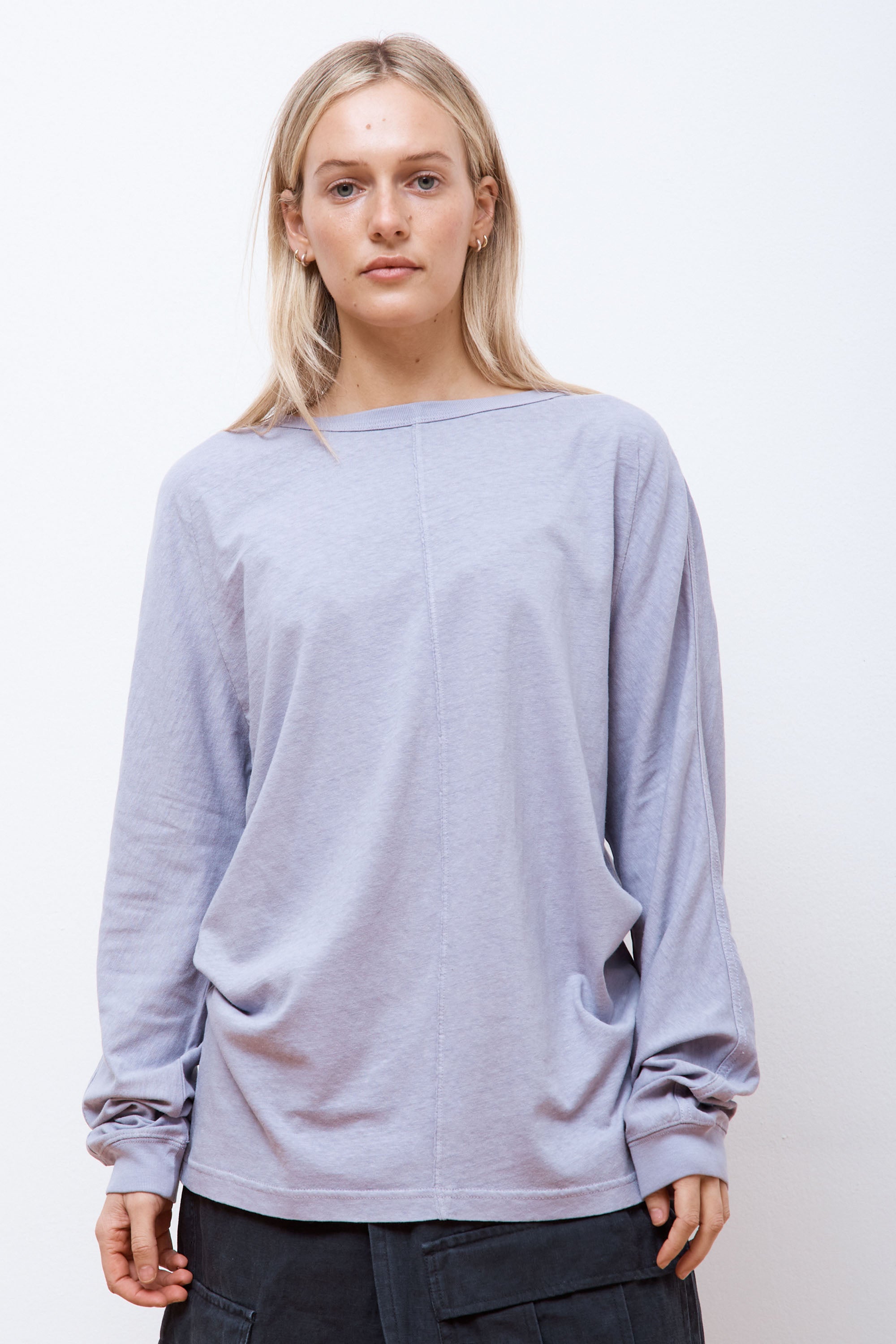 Hemp Cross Oversized L/S T-Shirt Purple Ash