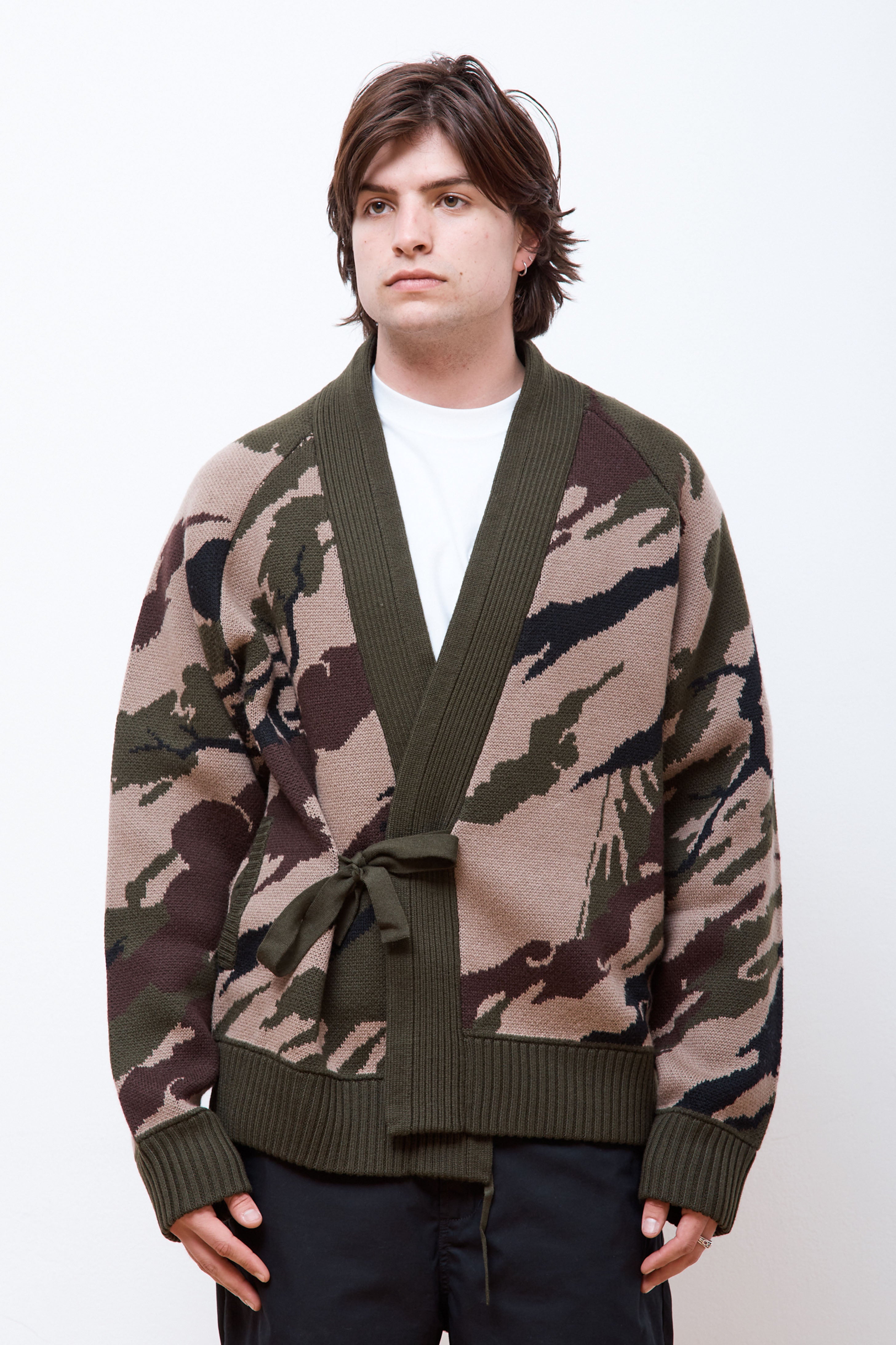 Camo Knitted Kimono Woodland