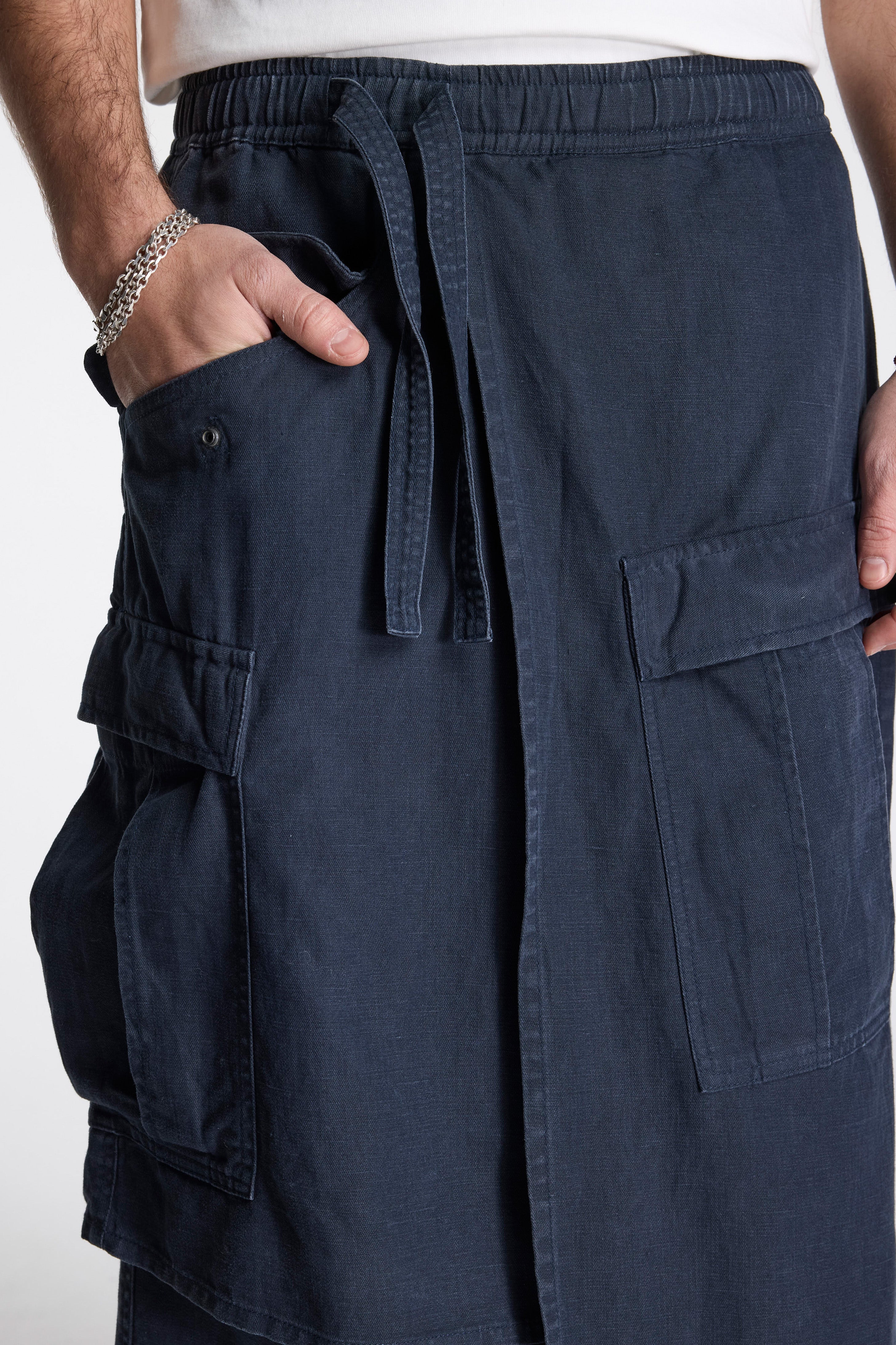 Asym Cargo Hakama Pants Navy