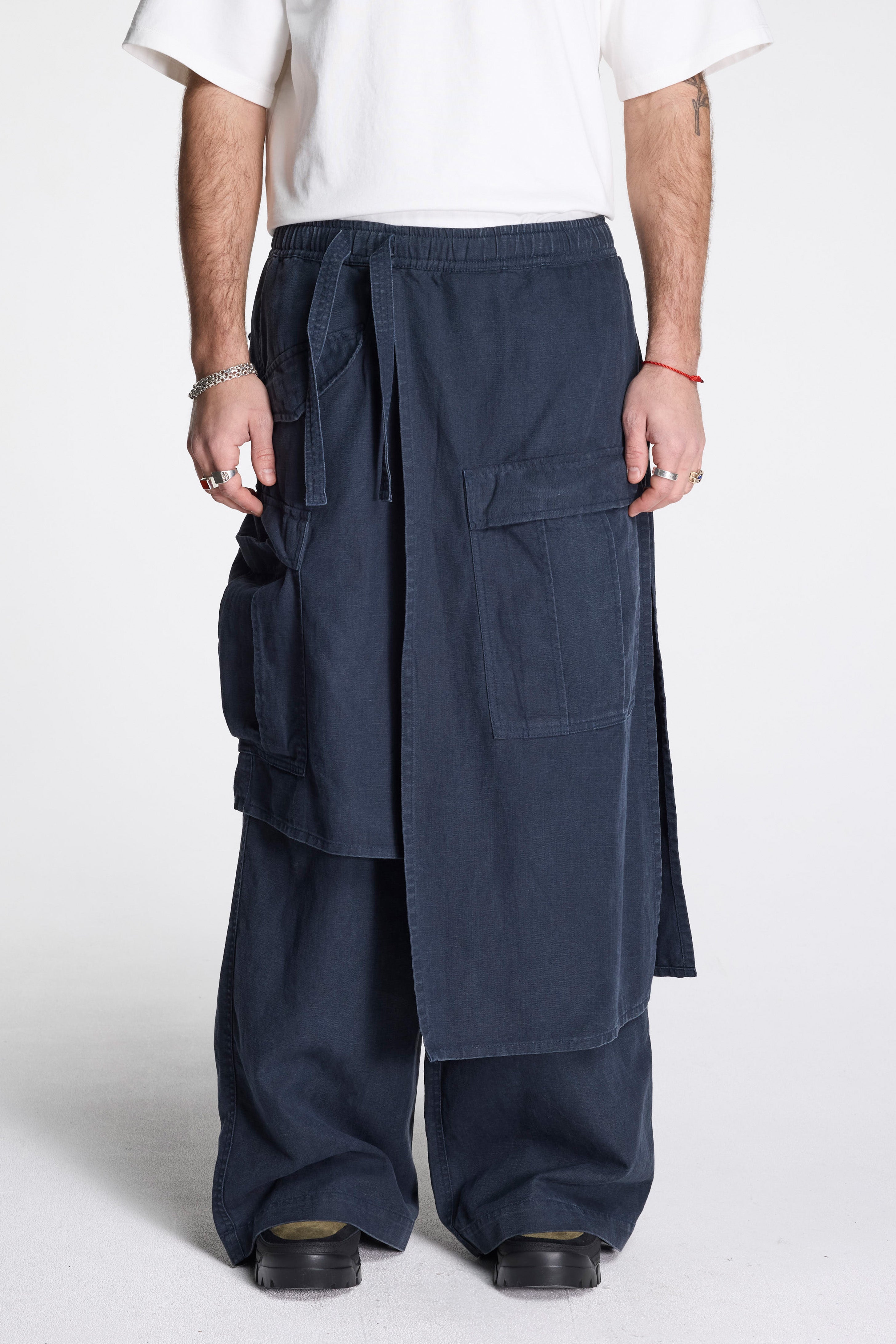 Asym Cargo Hakama Pants Navy