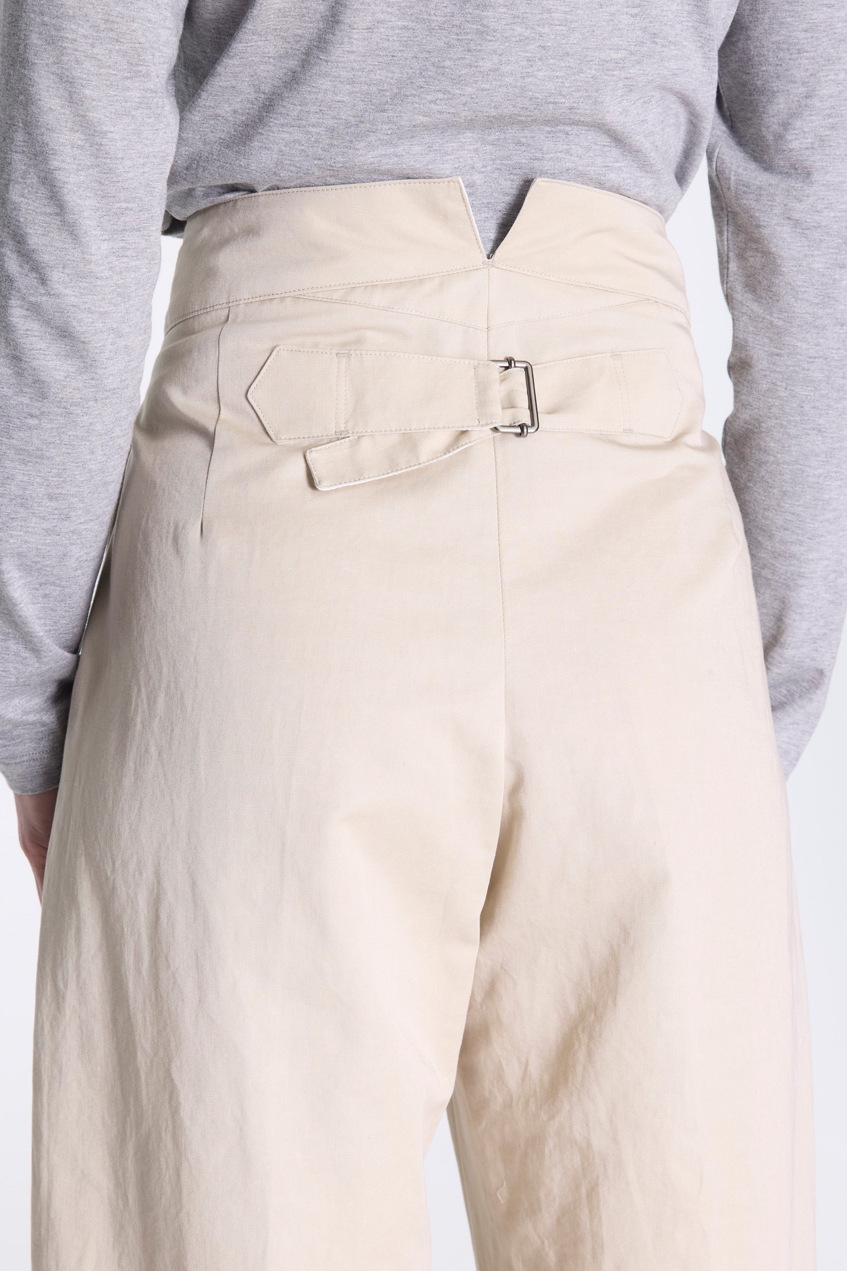 Deep Waistband Trousers Stone