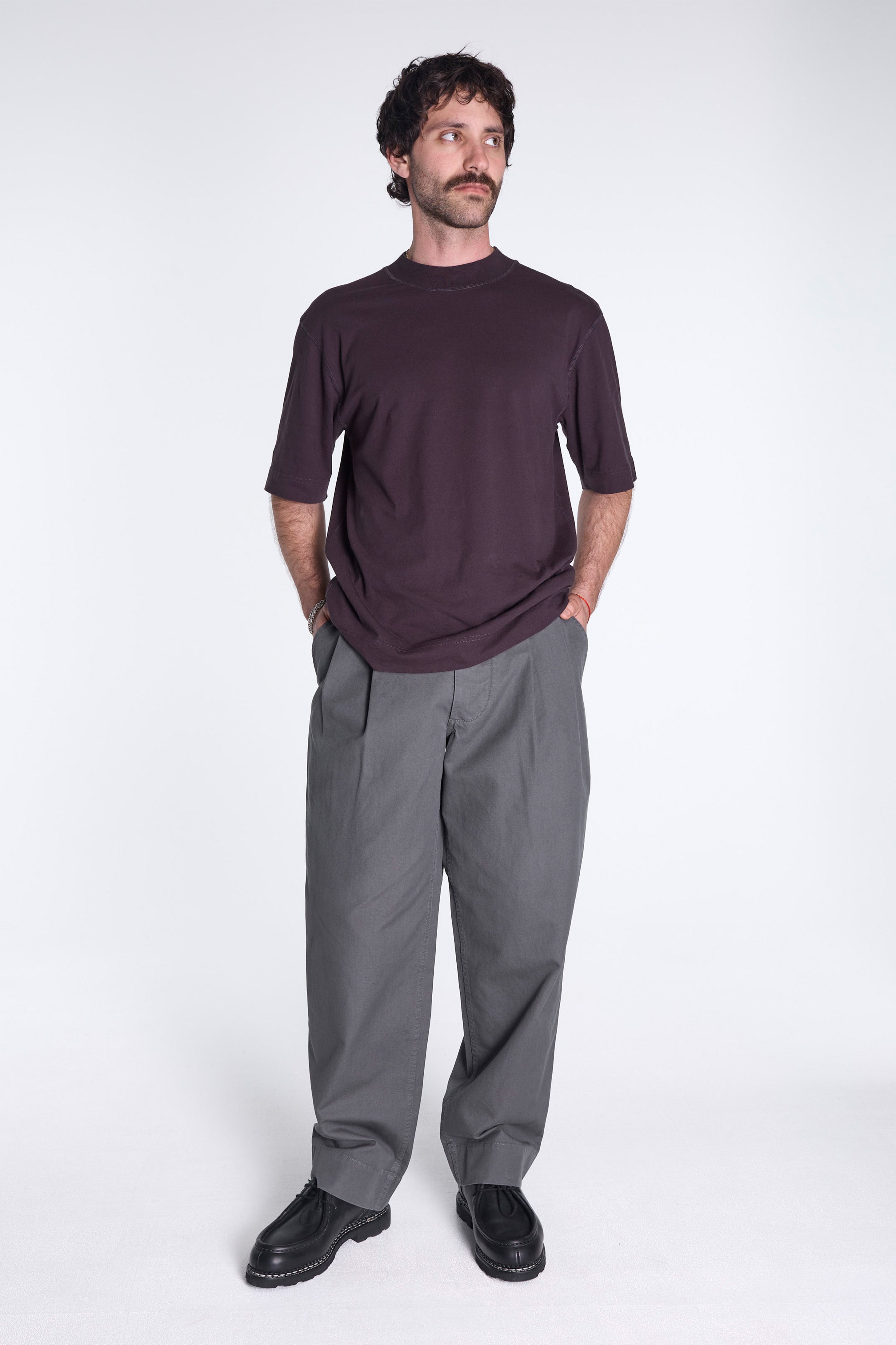 MHL Stitch Pleat Trousers Charcoal
