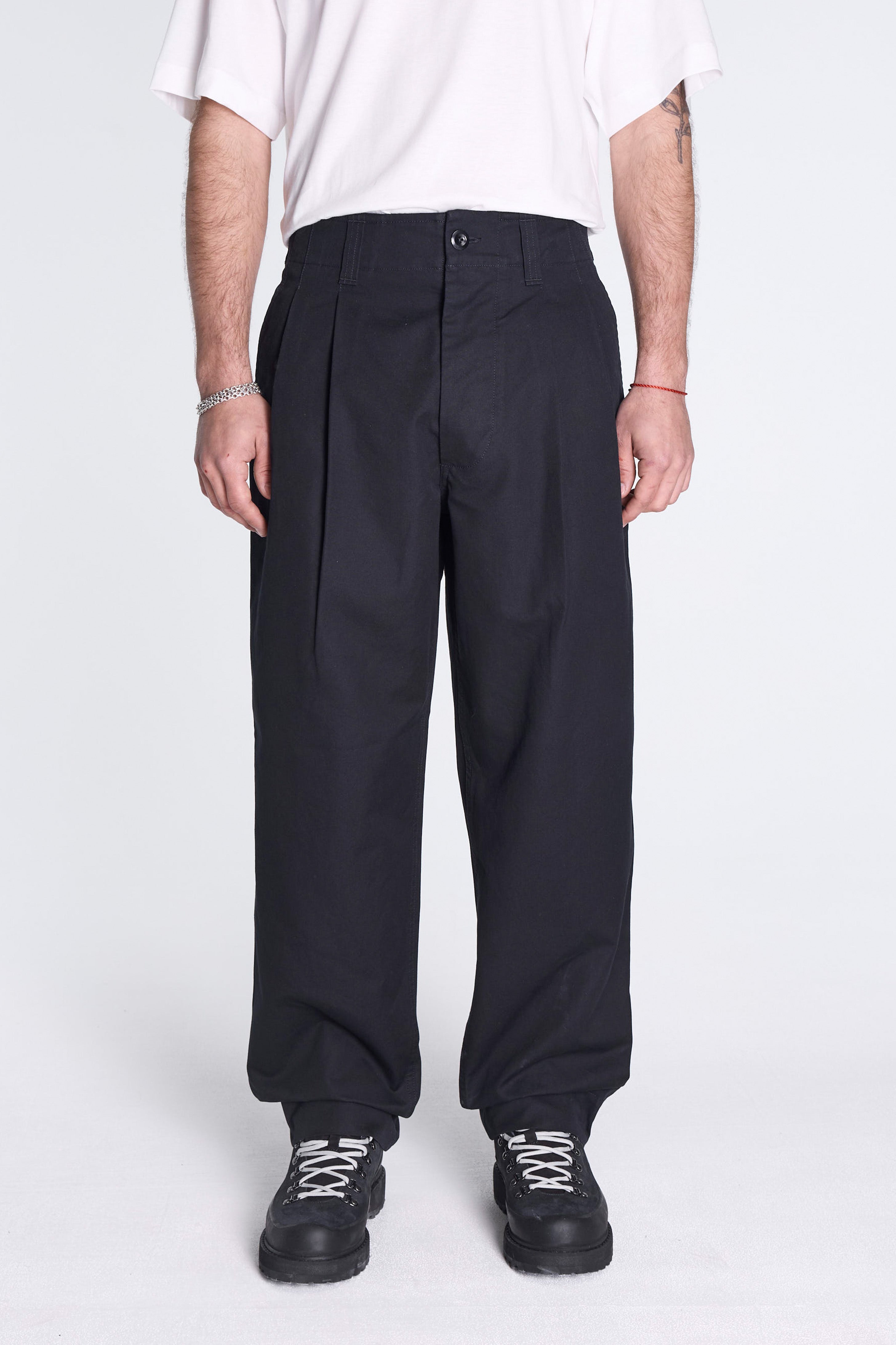 MHL Stitch Pleat Trousers Black