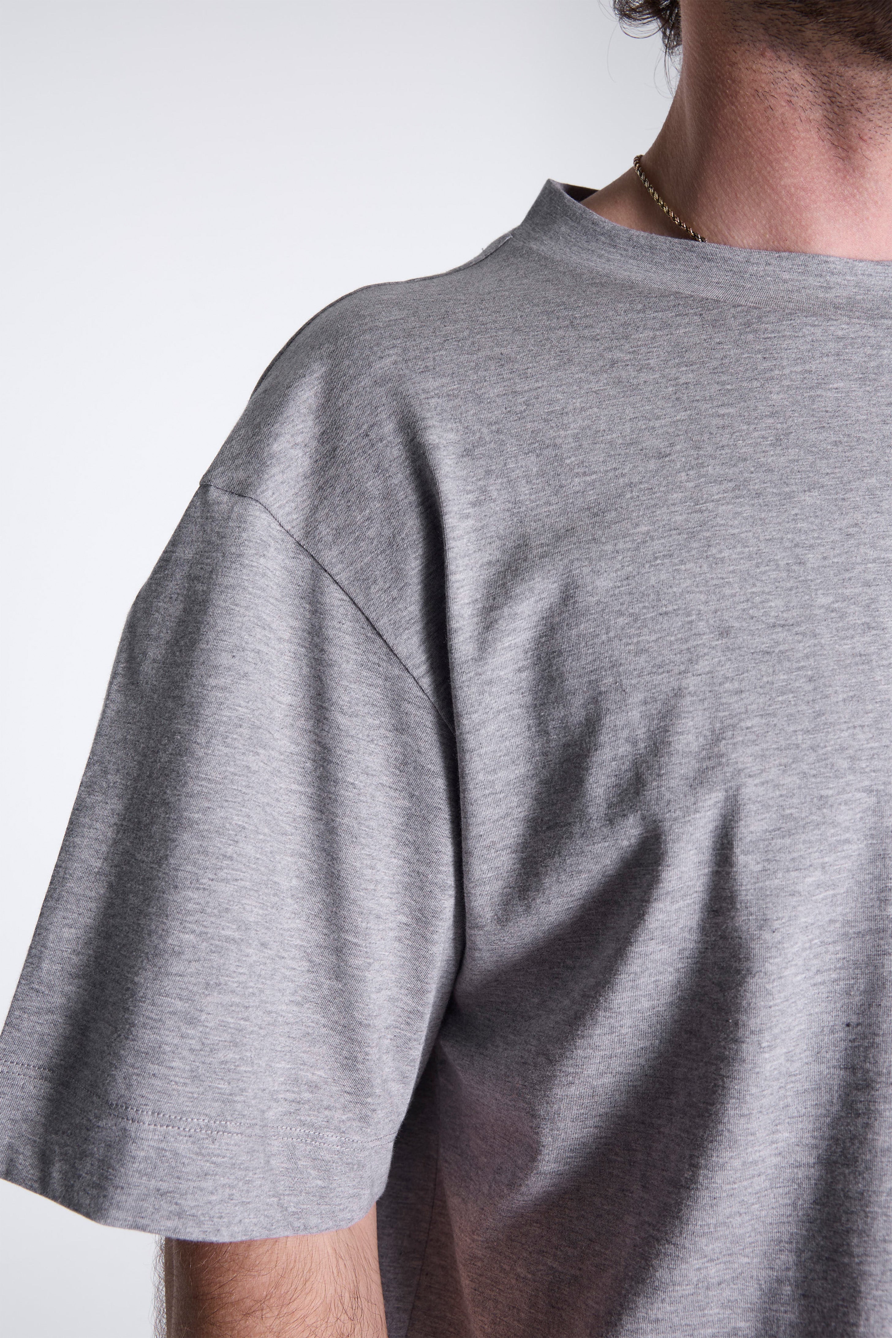 Mens Short Sleeve T-Shirt Grey Melange