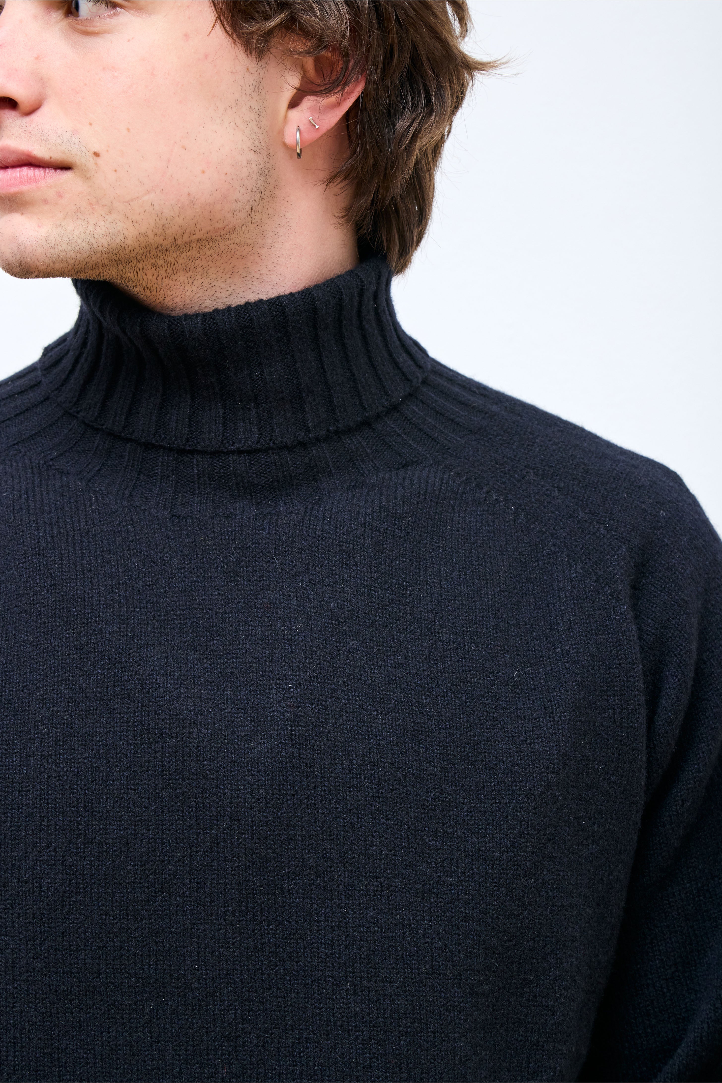 Wide Roll Neck Dark Navy Twist