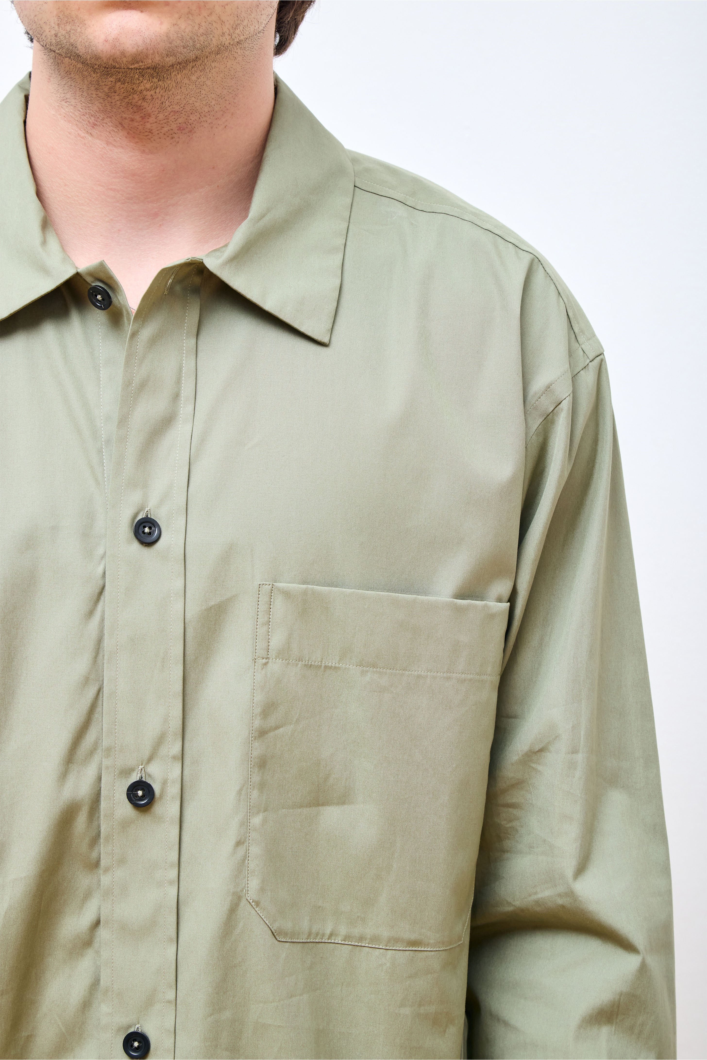 Raised Placket Shirt Faded Green